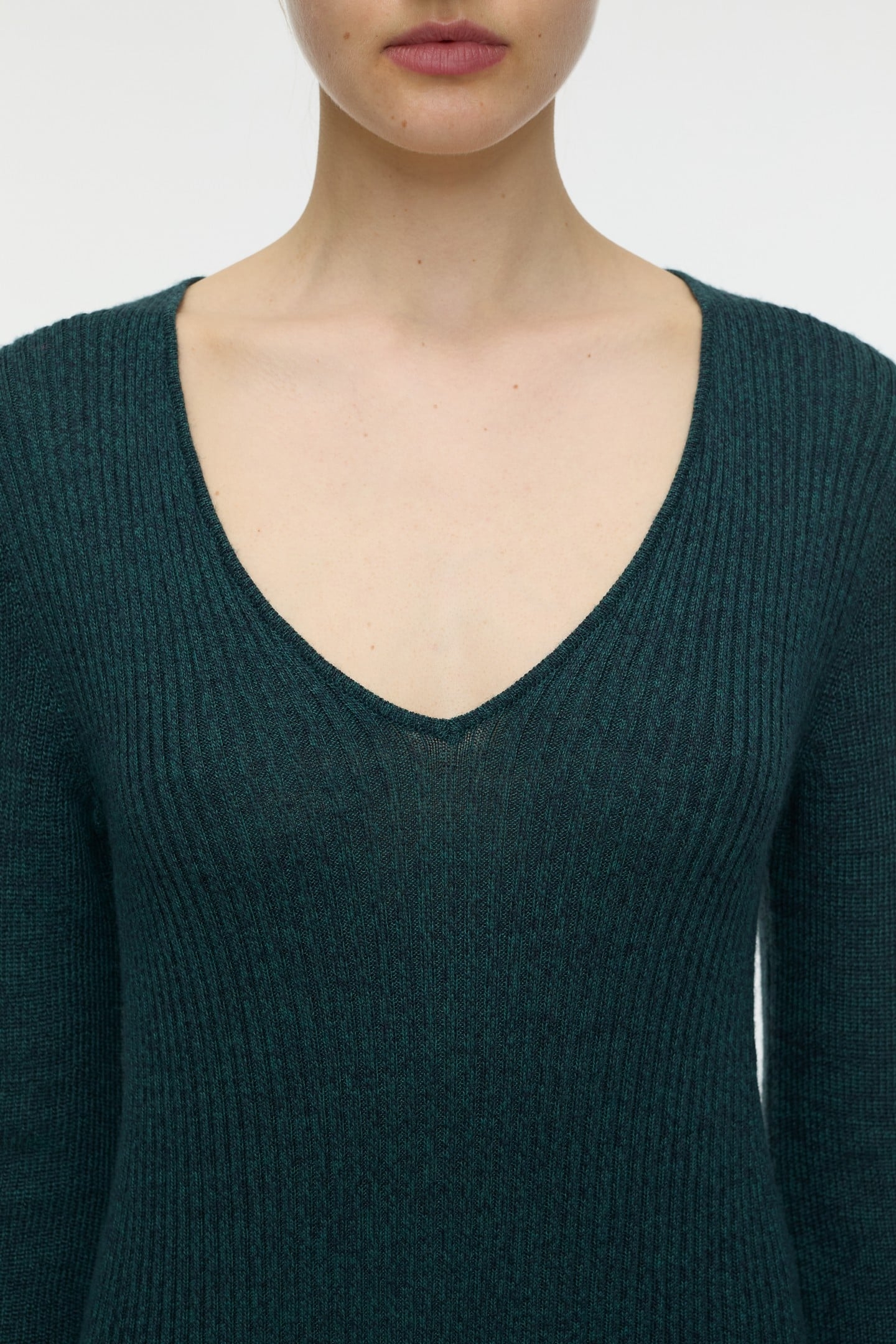 LONG SLEEVE RIB DRESS PINI GREEN 4