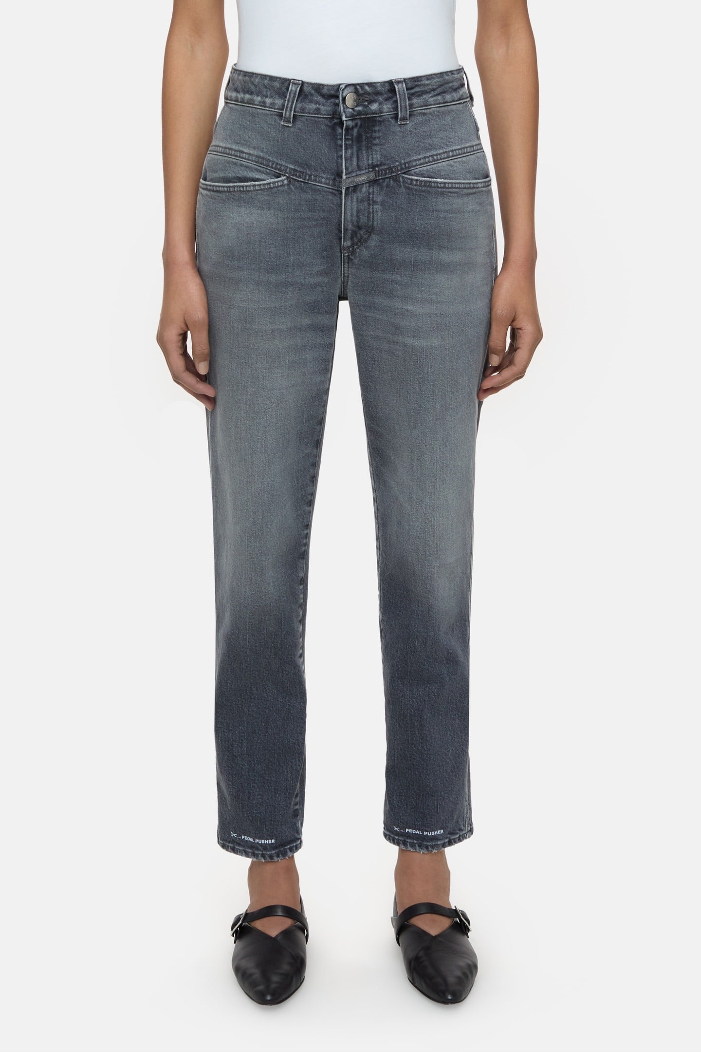 PEDAL PUSHER JEANS MID GREY 1
