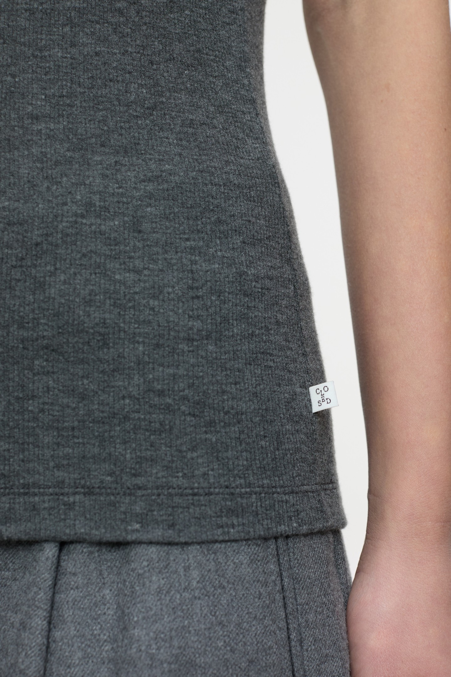 STRAP TOP T-SHIRTS DARK GREY MELANGE 4