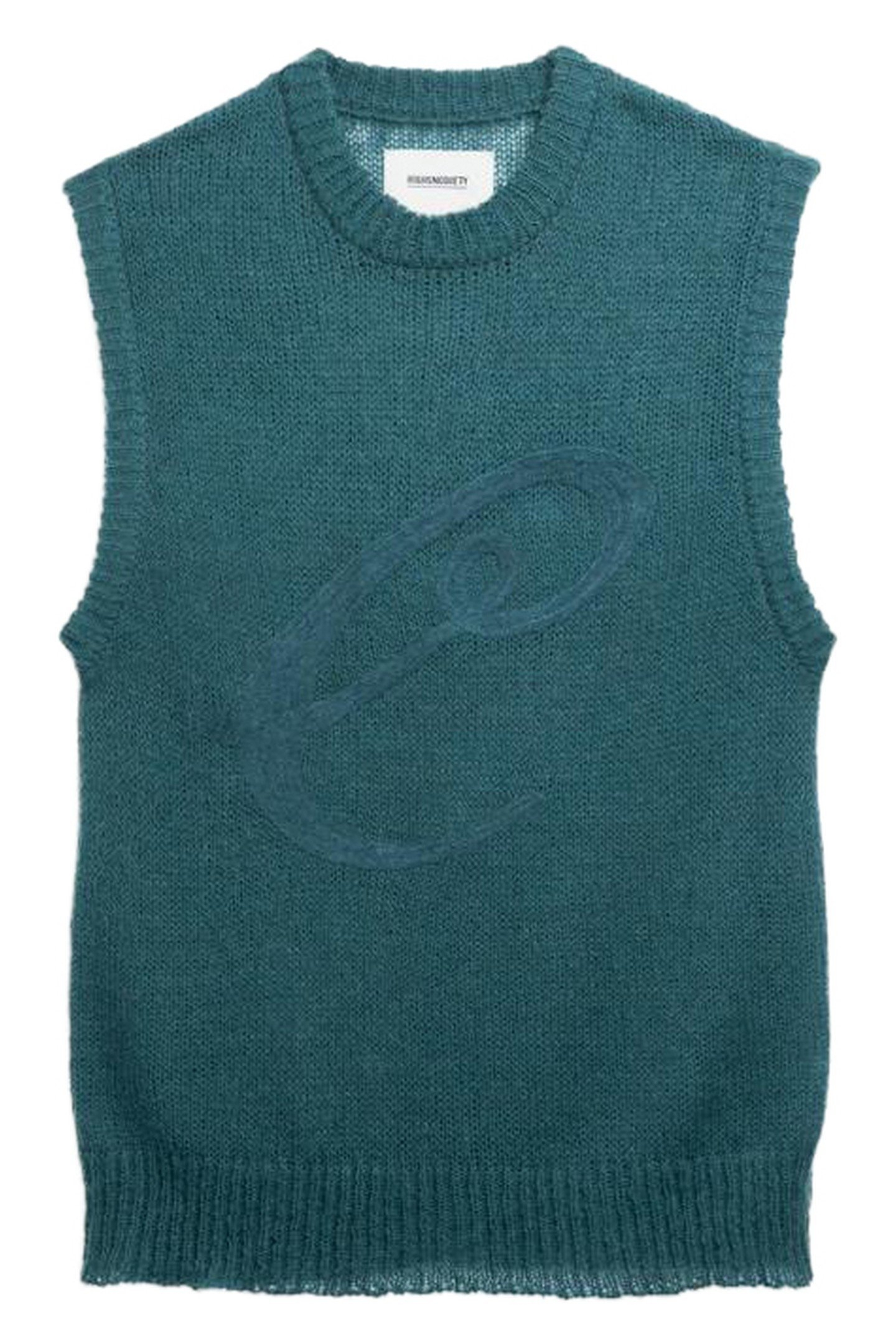 CAFÉ DE FLORE X  HIGHSNOBIETY – SCRIPT SWEATER VEST GREEN 1