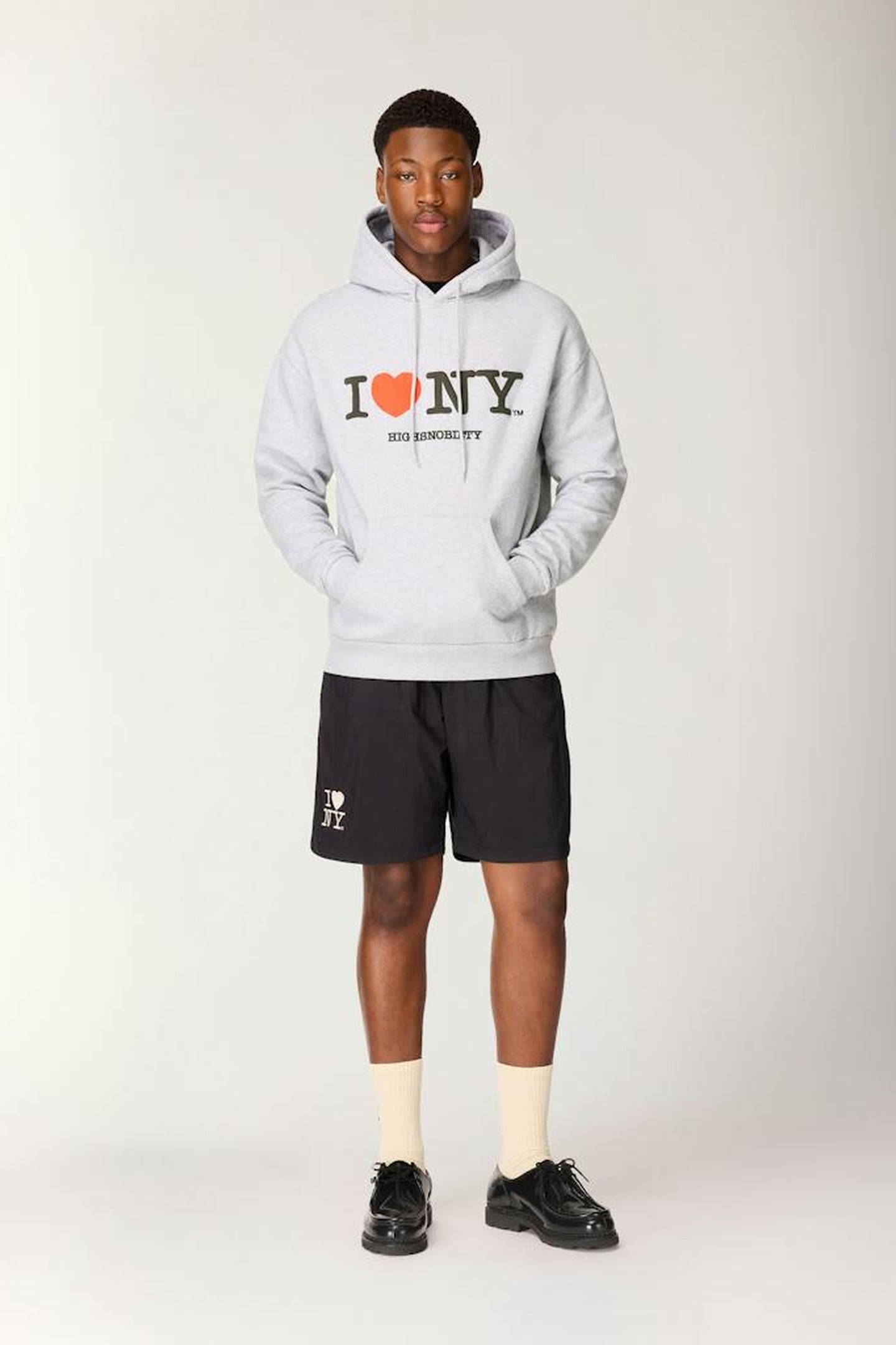 I LOVE NY® X HIGHSNOBIETY – FLEECE HOODIE GREY 1