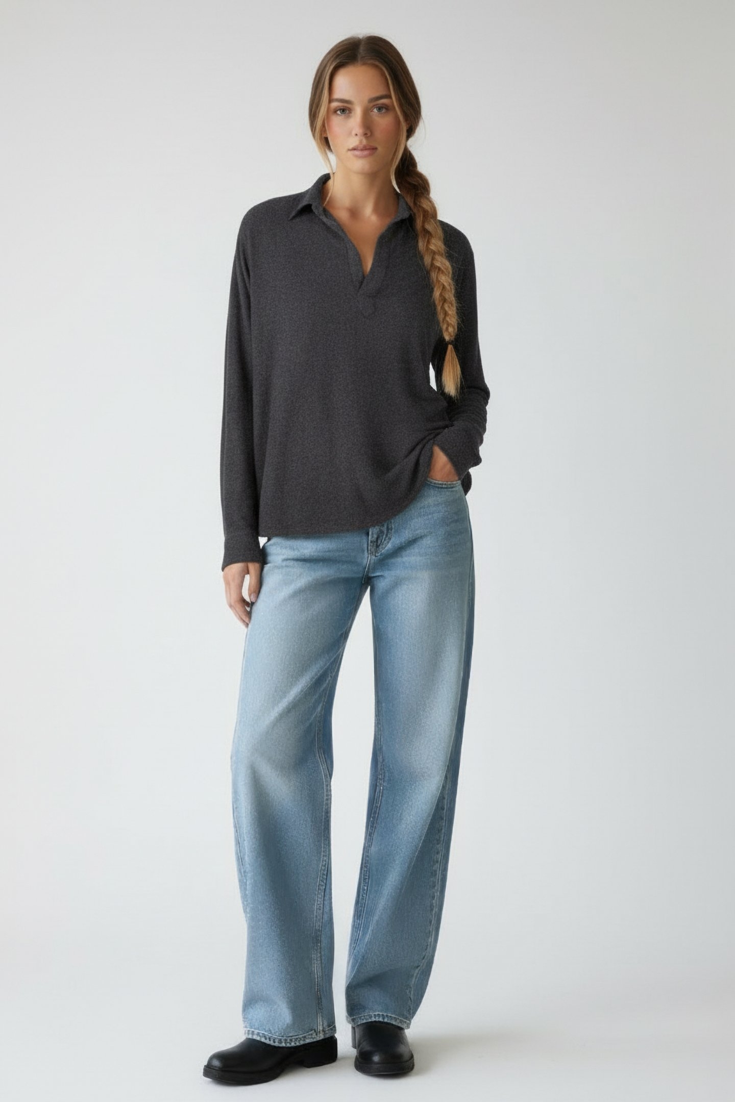 A.PRESSE – WOOL SKIPPER SHIRT GREY 1