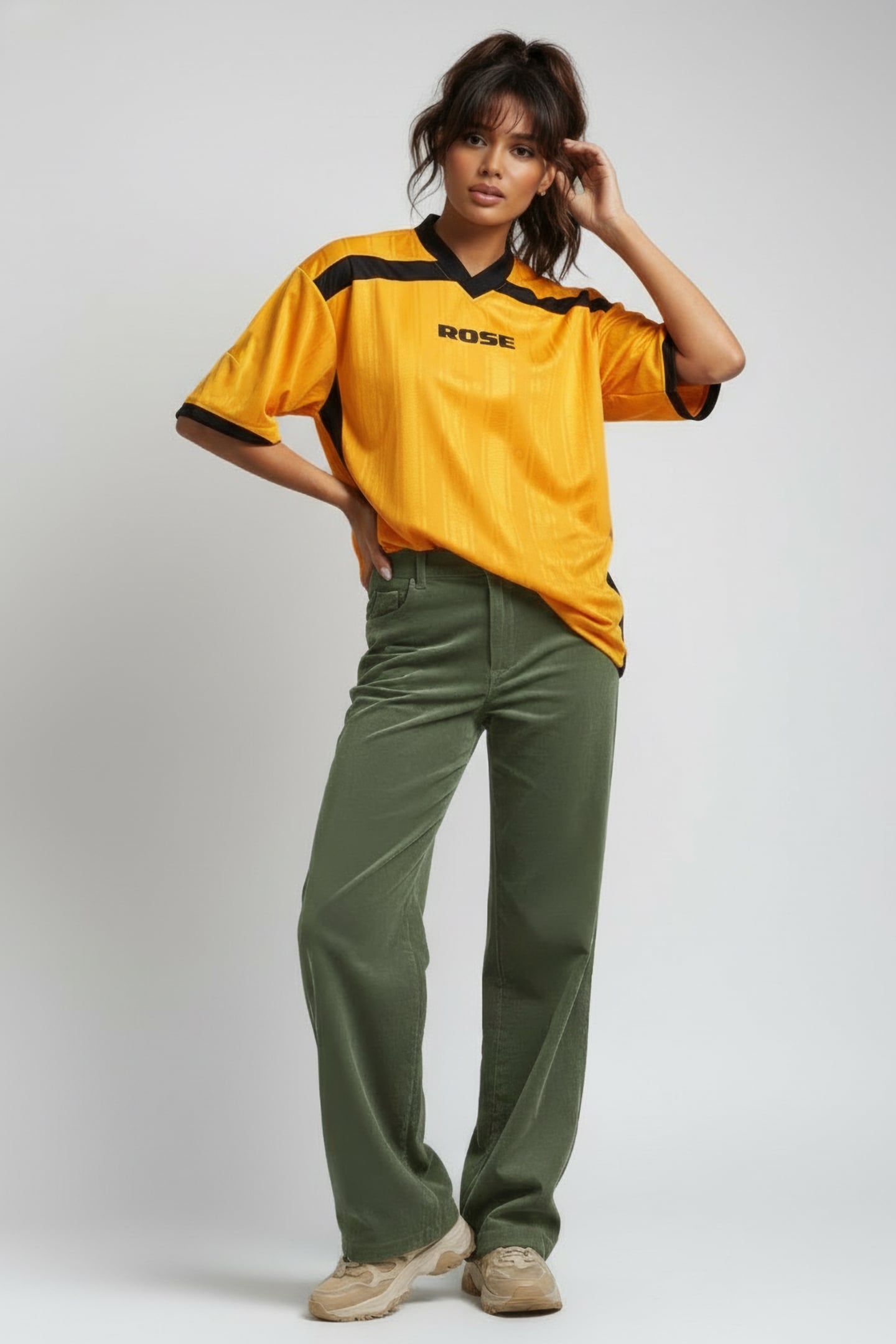 MARTINE ROSE – PRINTED FOOTBALL TOP YELLOW 1