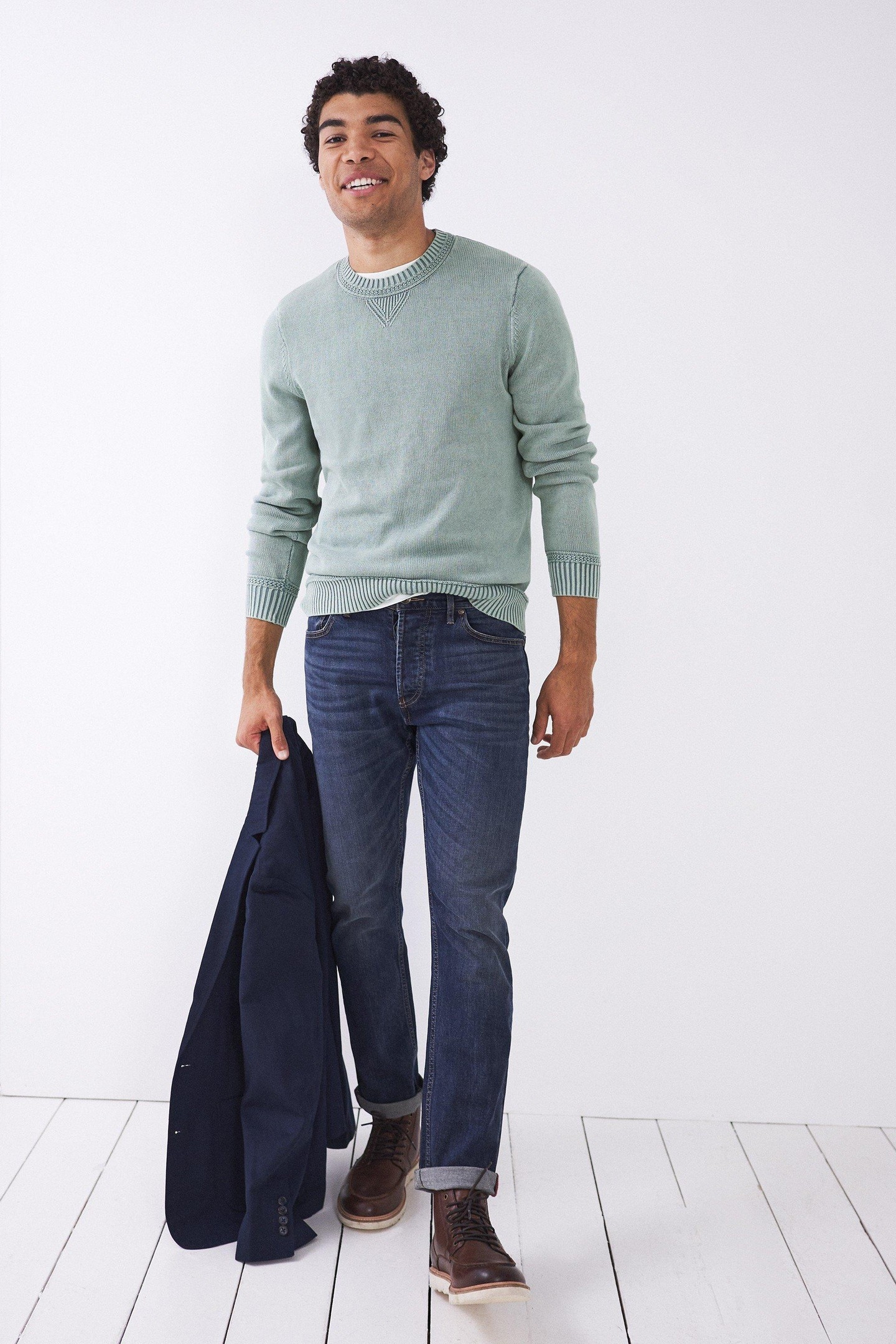 CLIFTON COTTON CREW DUCK EGG BLUE 1