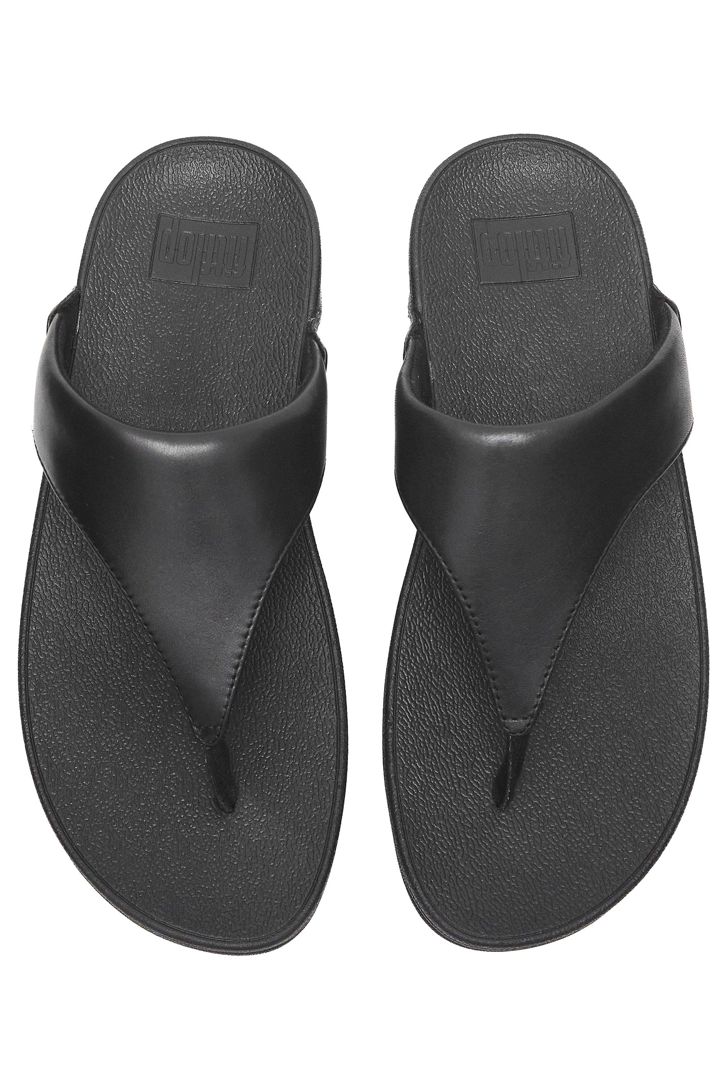LULU LEATHER TOE POST SANDALS PURE BLACK 3