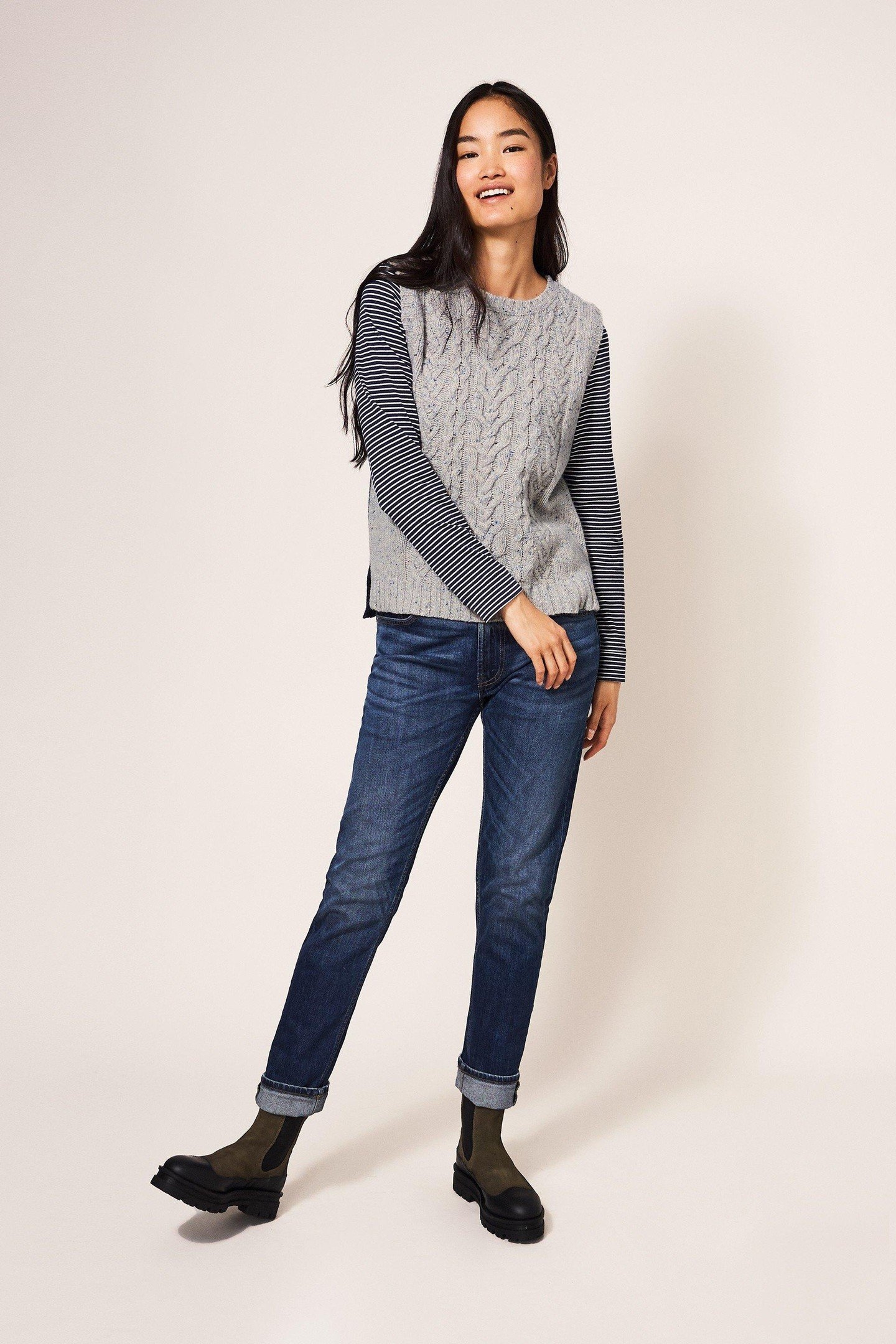 COLOURBLOCK CABLE TANK GREY MULTI 1