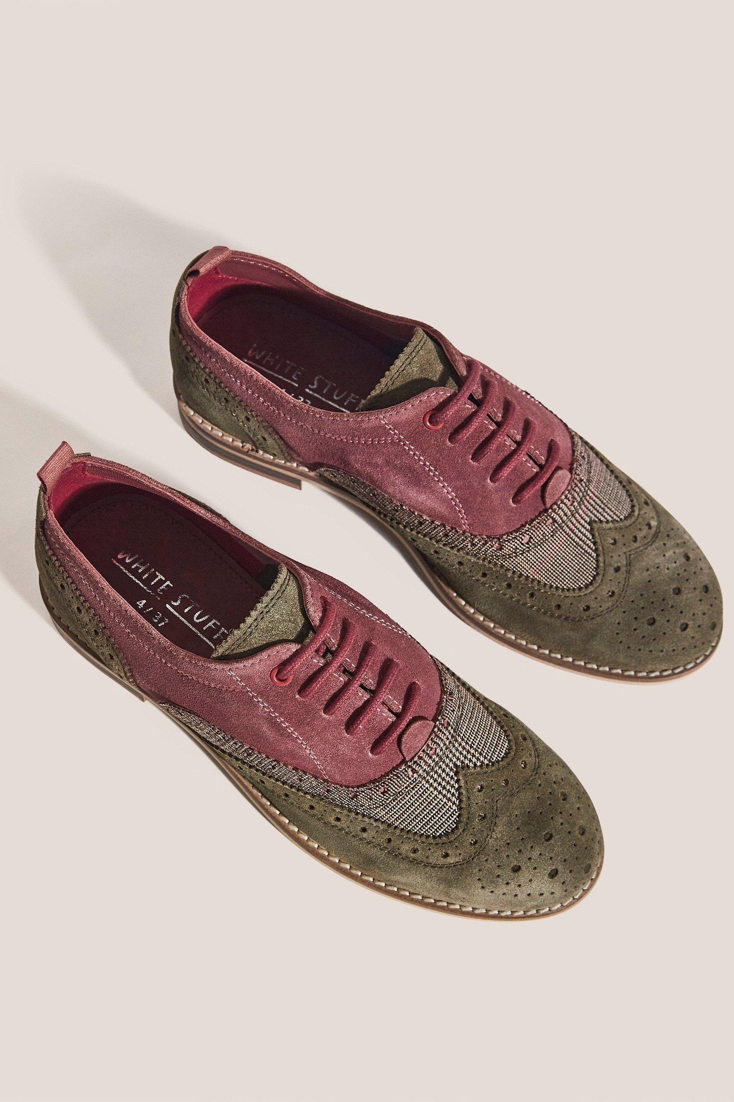 THISTLE MIXED LACE UP BROGUE GREEN MULTI 1