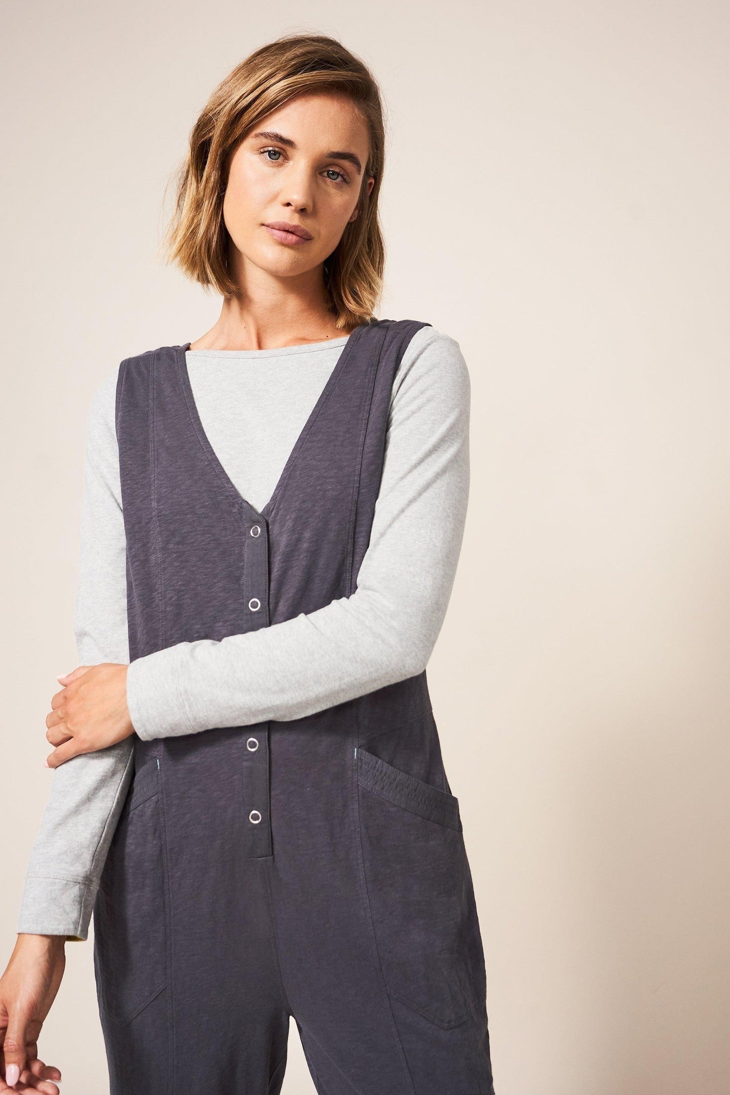 ISLA JERSEY JUMPSUIT CHARCOAL GREY 1