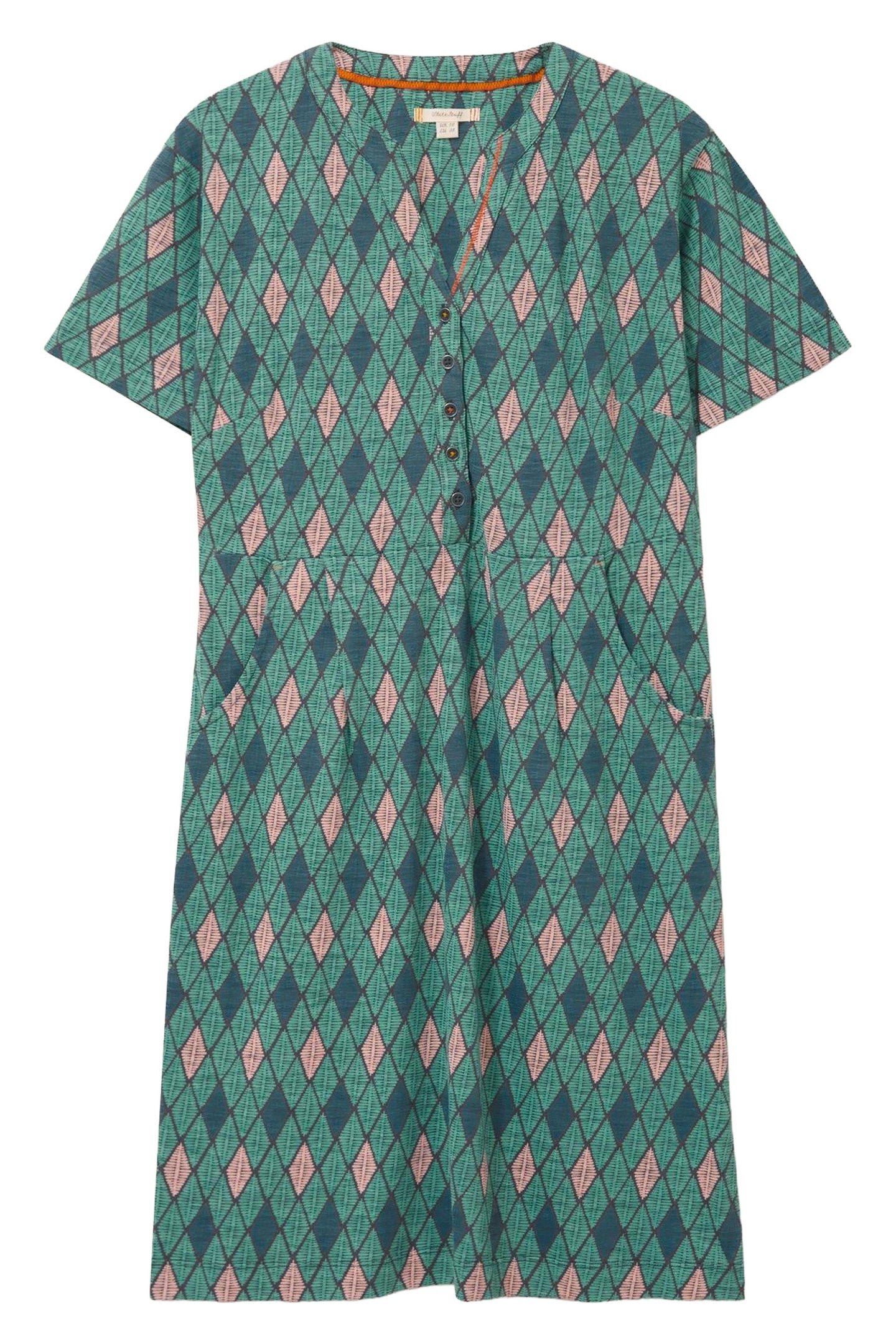 TAMMY COTTON JERSEY DRESS TEAL MULTI 3