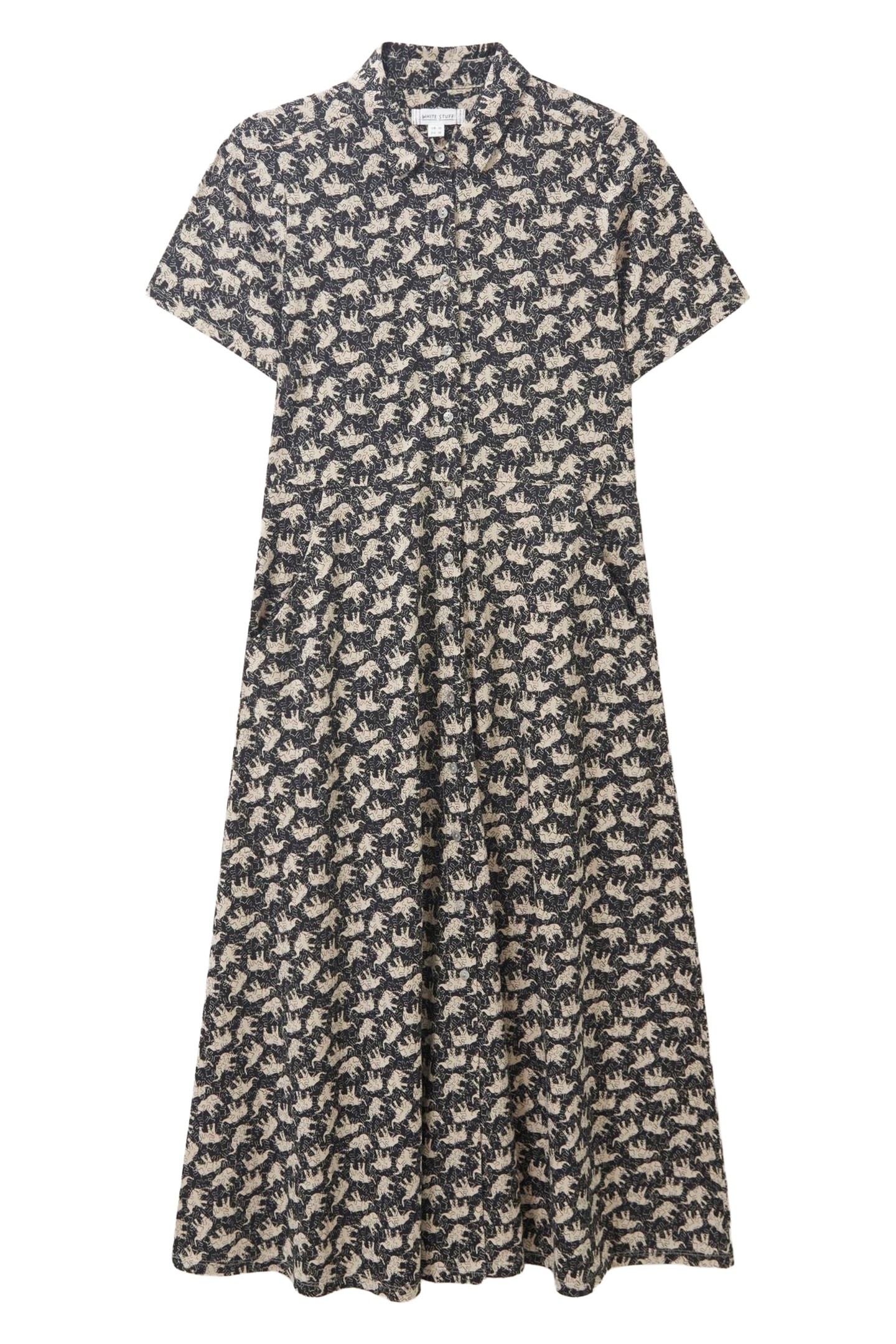 CARMEN JERSEY SHIRT DRESS BLACK MULTI 3