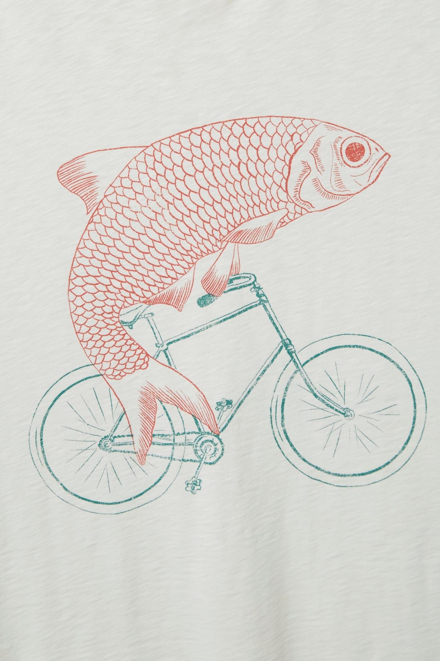 FISH ON A BIKE GRAPHIC TEE NATURAL WHITE 4