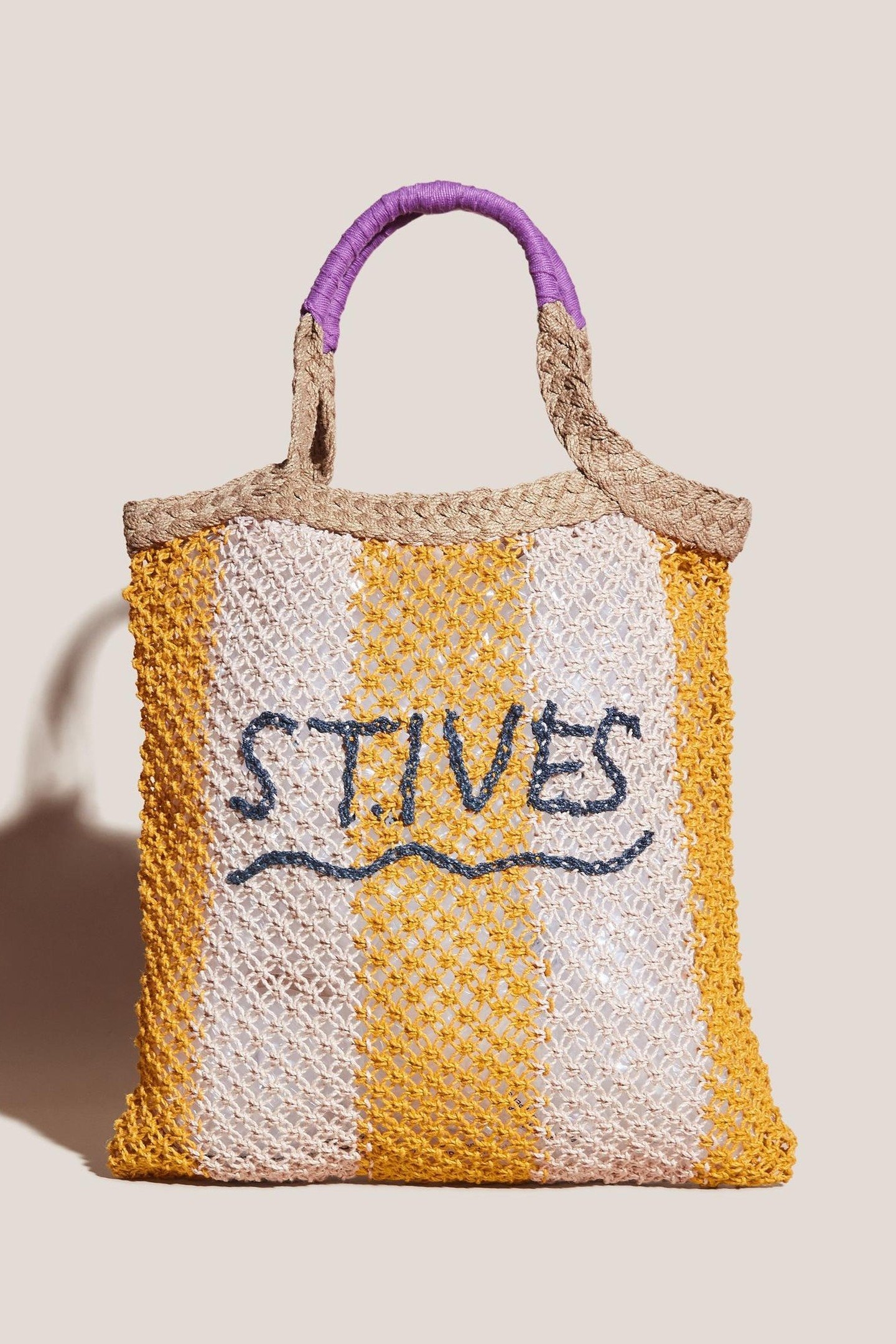 ST IVES JUTE MACRAME SHOPPER NATURAL MULTI 7