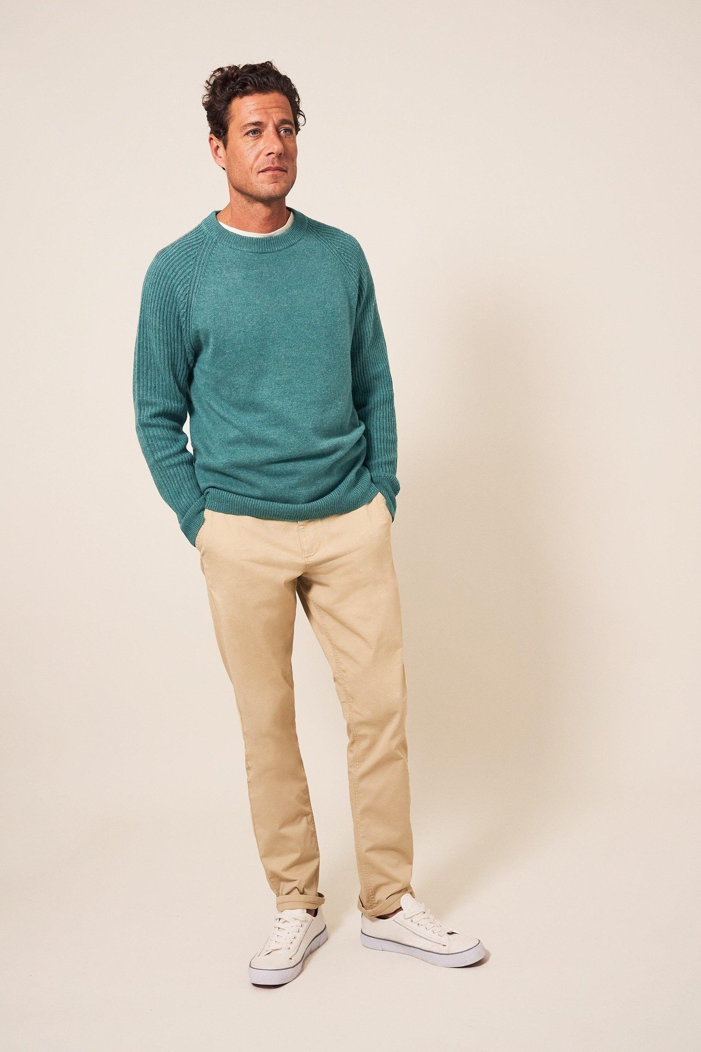 CREW NECK JUMPER MID TEAL 3
