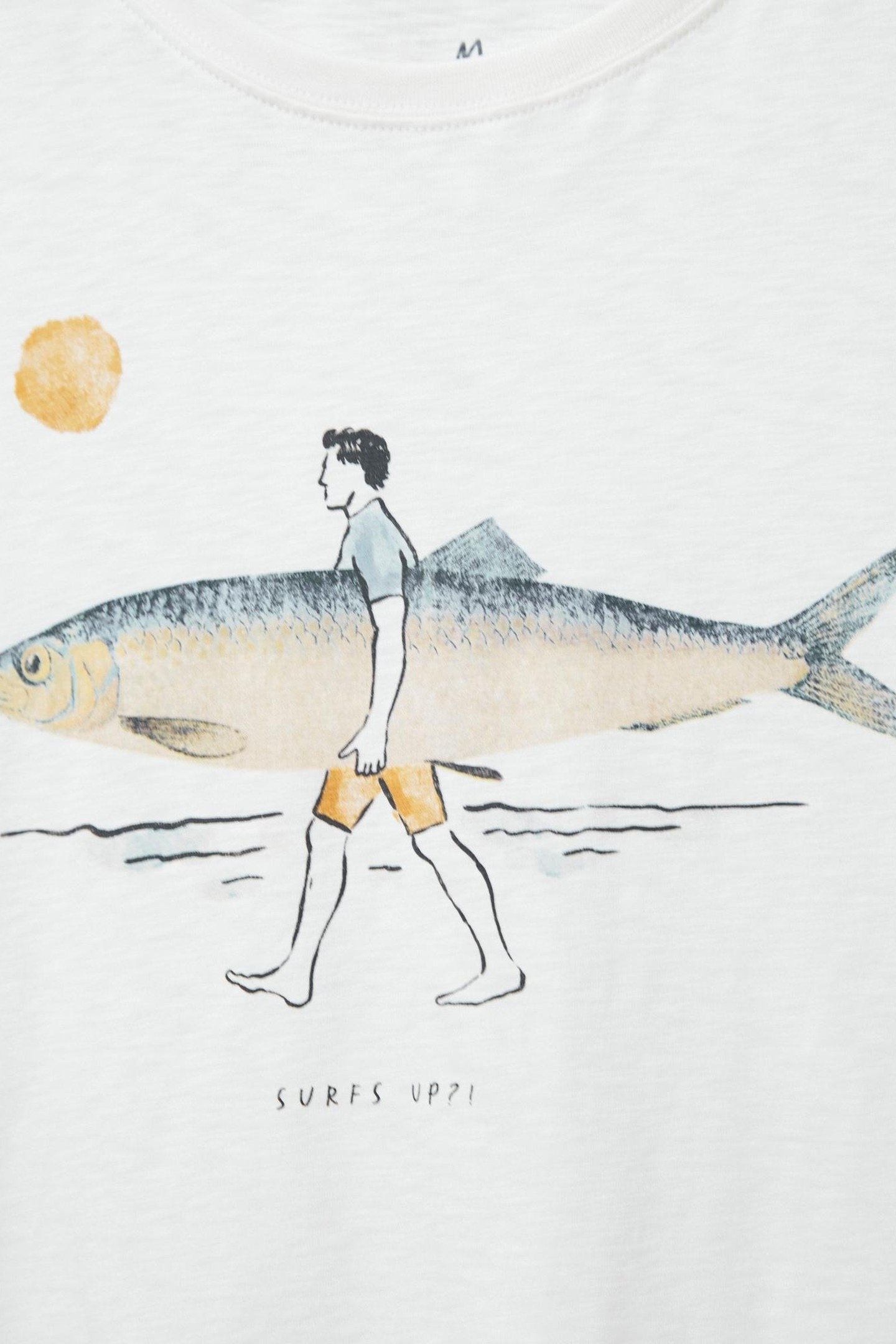 FISH SURFBOARD GRAPHIC TEE NATURAL WHITE 3