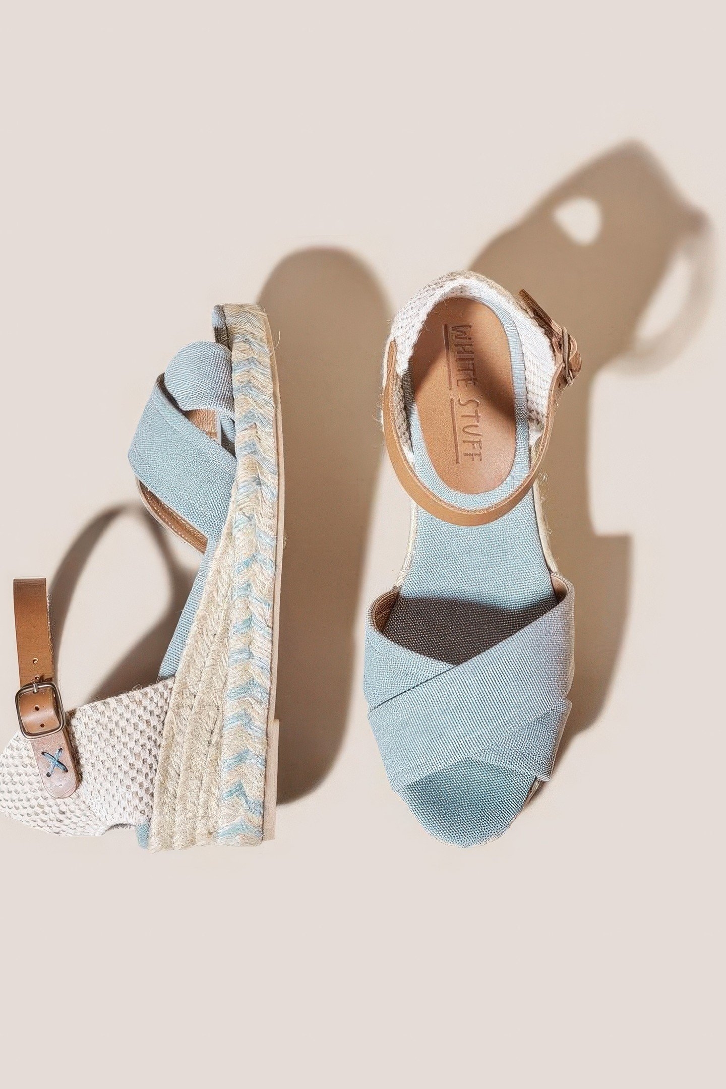 ESPADRILLE CANVAS OPEN WEDGE CHAMBRAY BLUE 5
