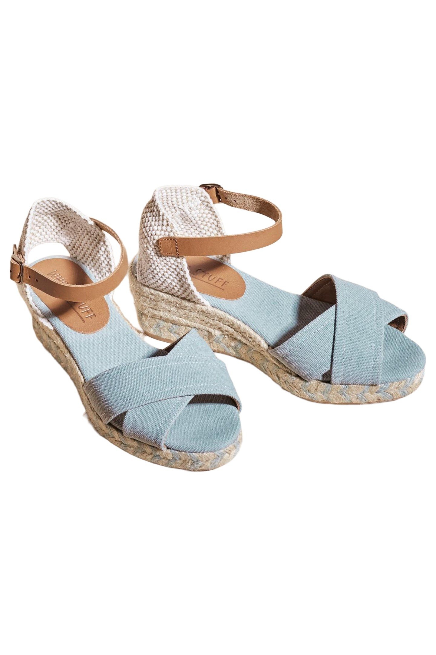 ESPADRILLE CANVAS OPEN WEDGE CHAMBRAY BLUE 4