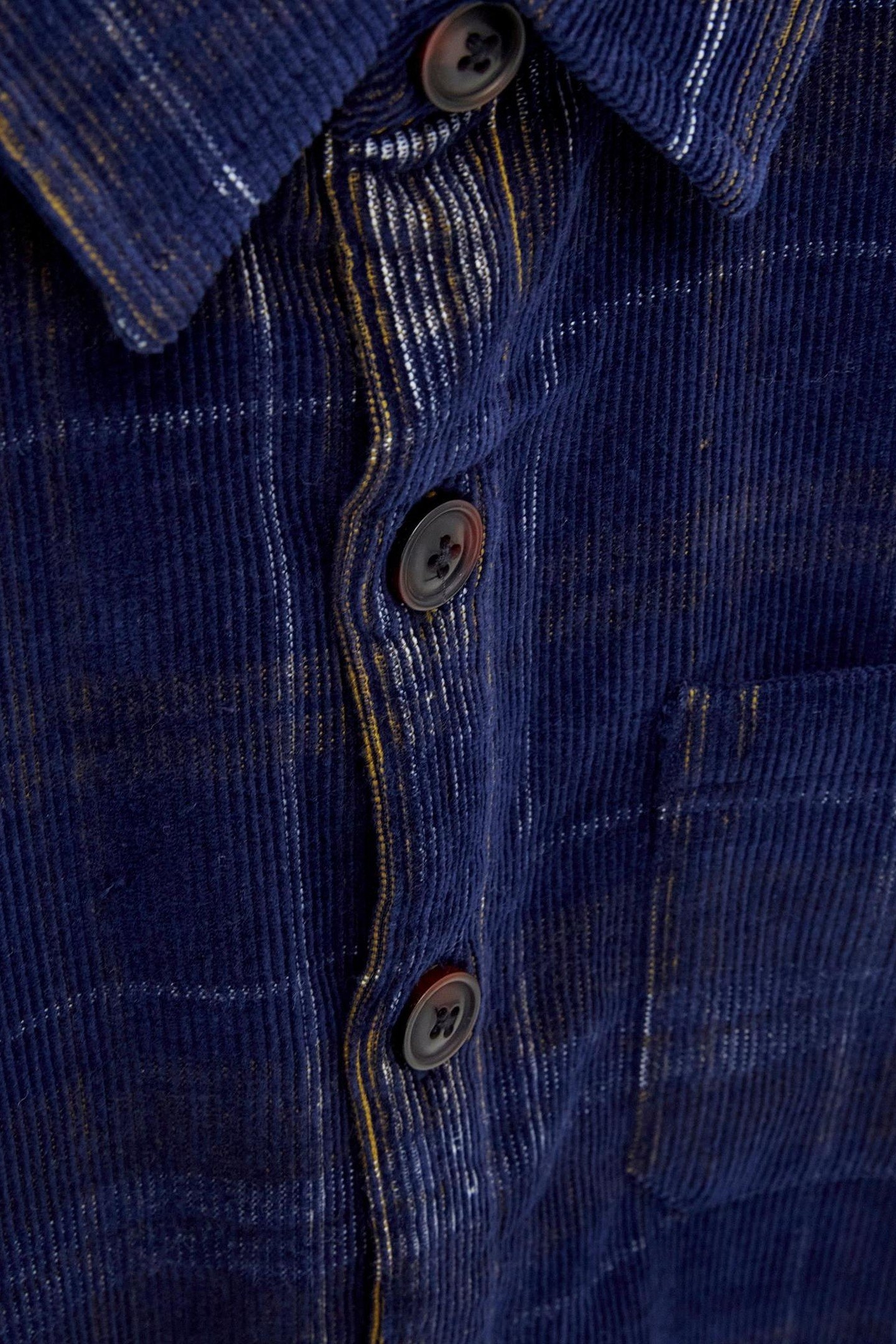 WHITWICK CORD CHECK SHIRT DARK NAVY 1