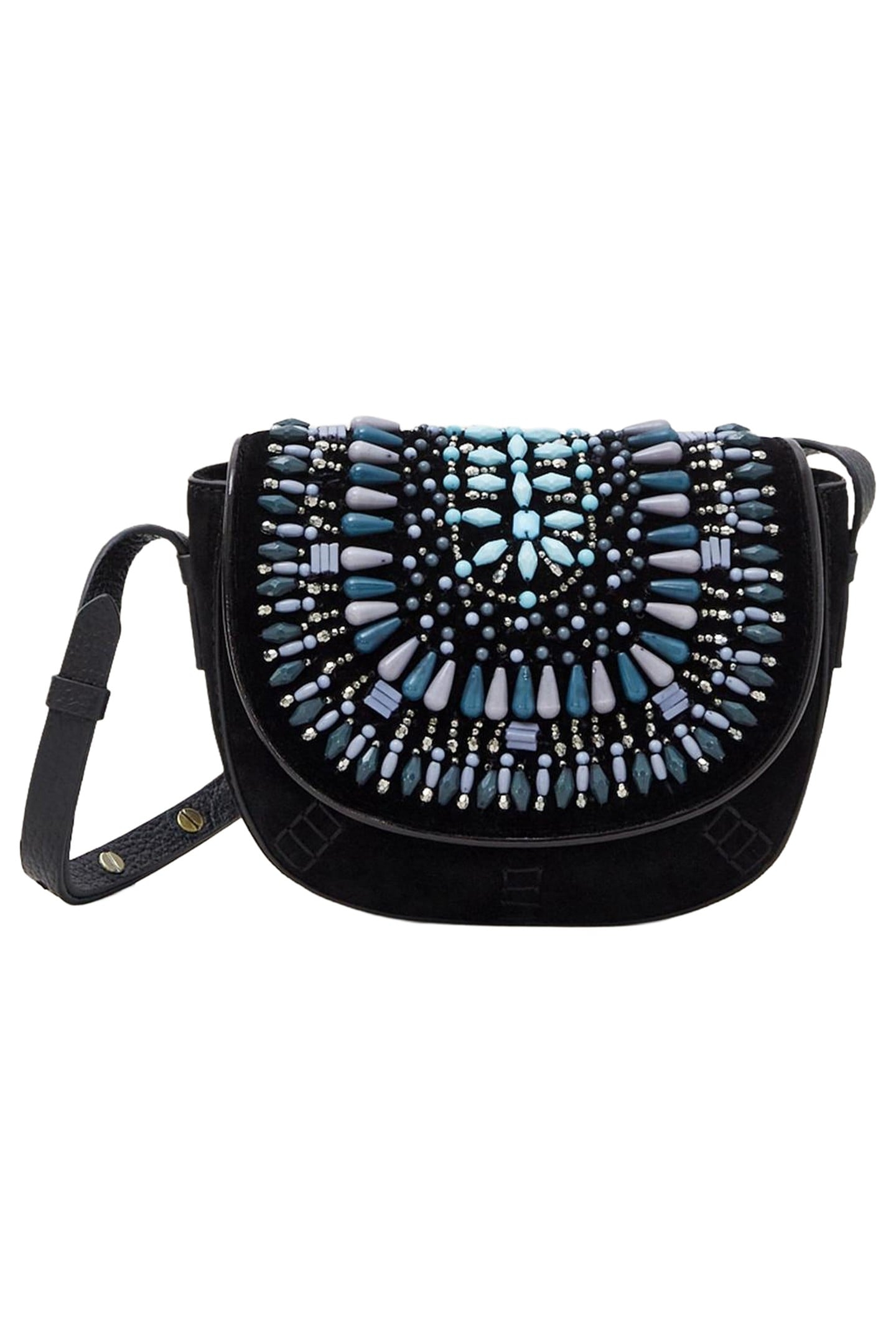 BLAIR SUEDE EMBELLISHED BAG NAVY MULTI 1