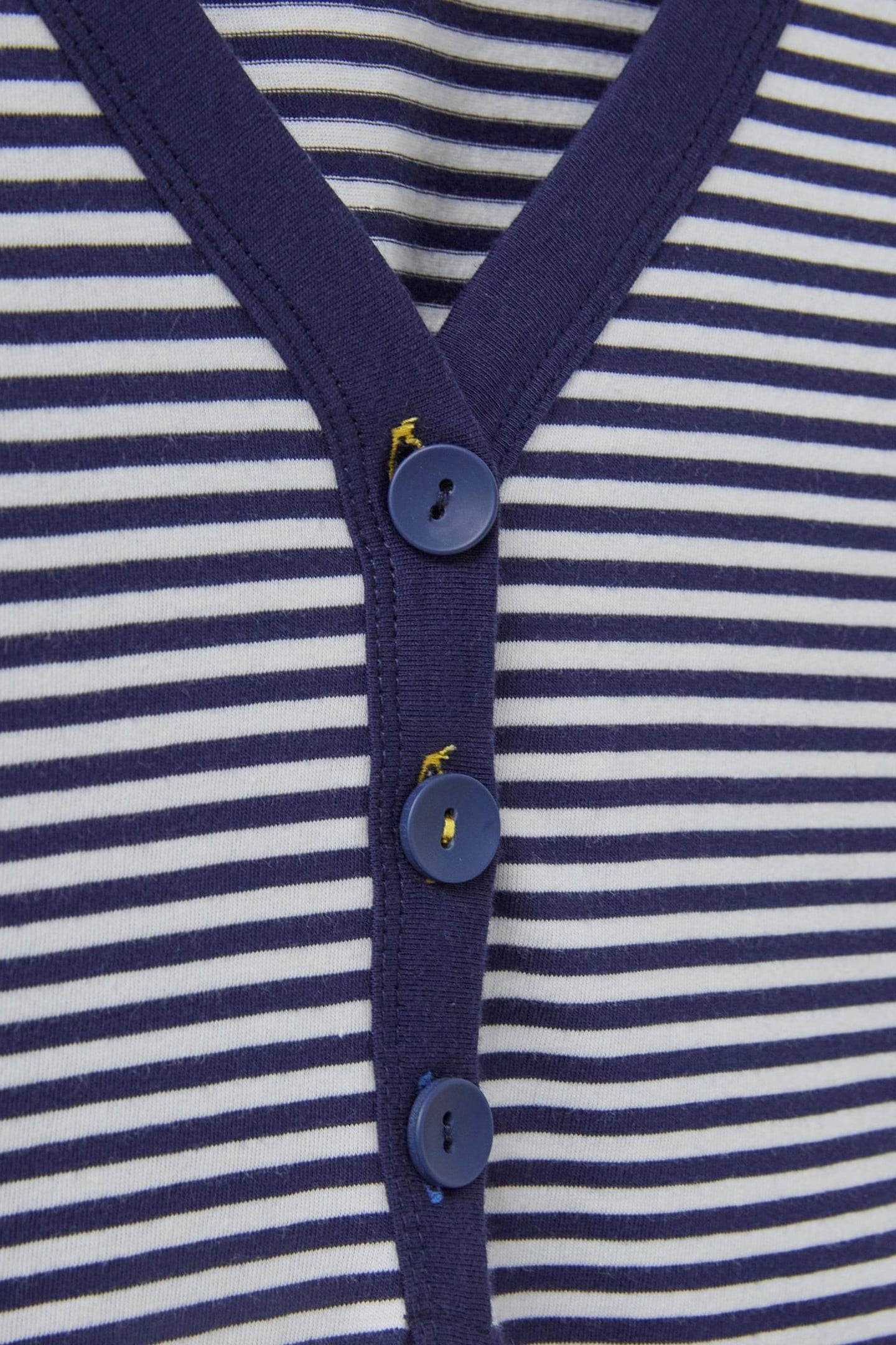 FLORA V NECK HENLEY TOP IVORY MULTI 4