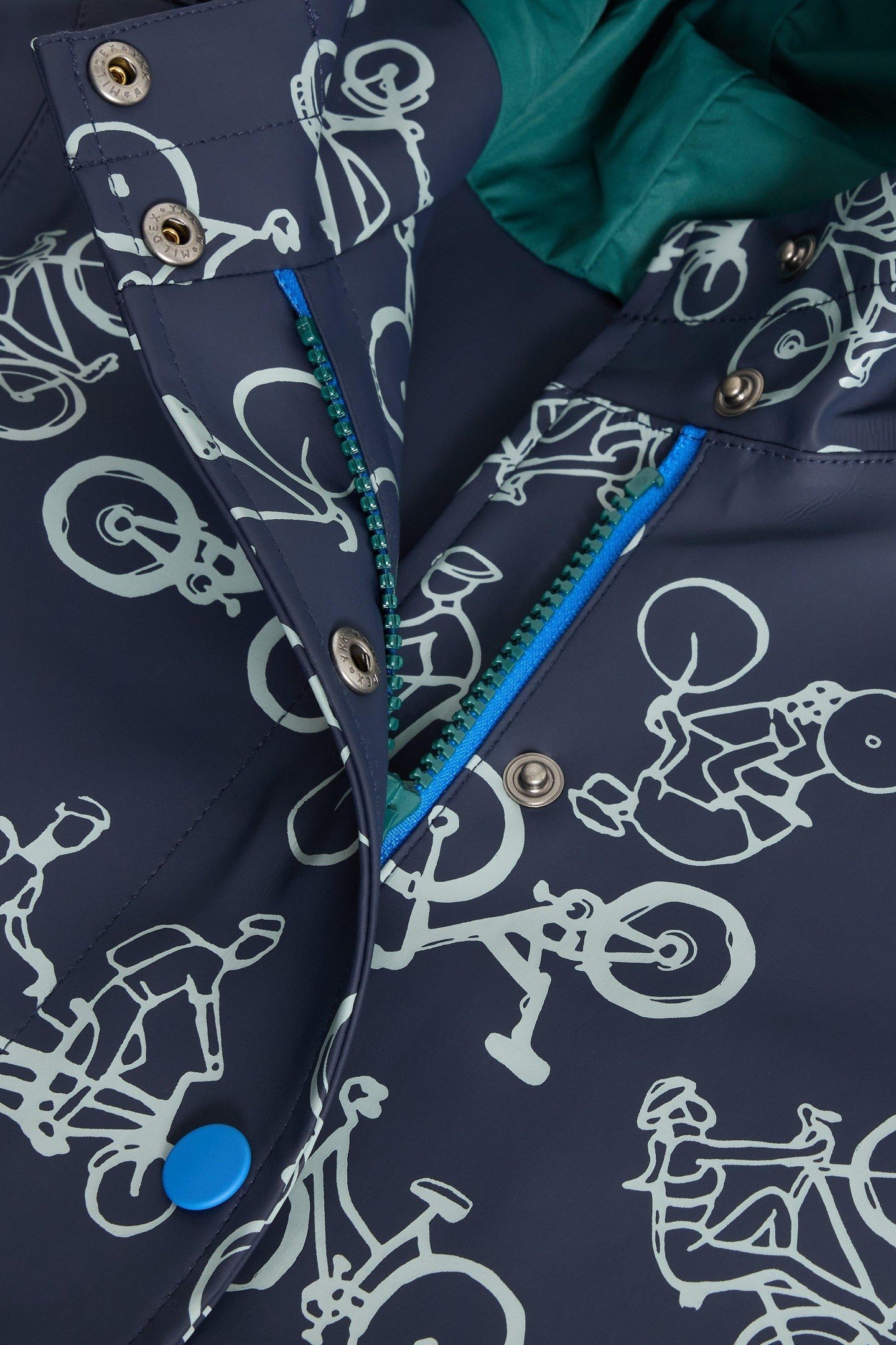 BIKE PRINTED RAINCOAT NAVY PRINT 3