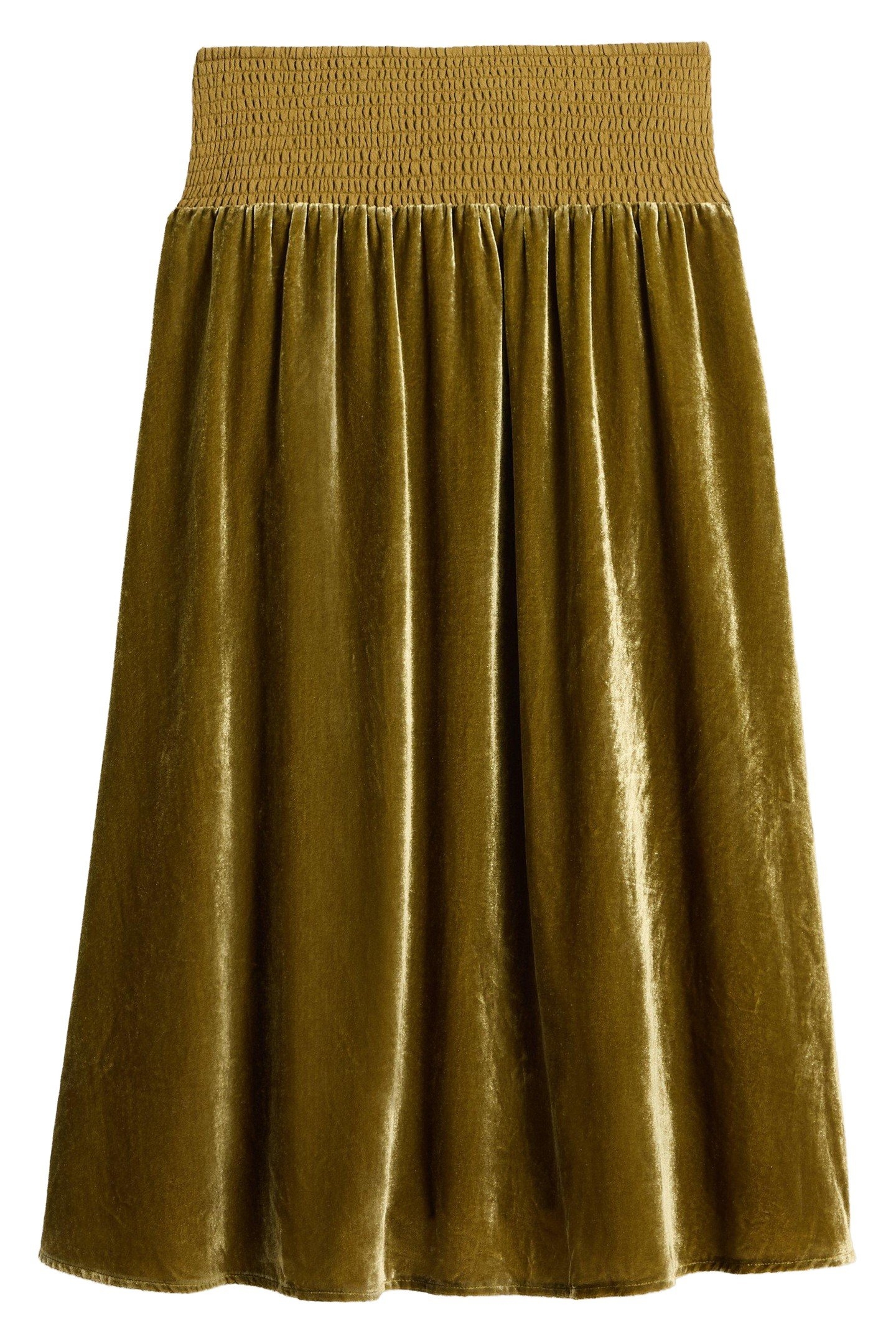 MAEVA VELVET SKIRT KHAKI GREEN 1