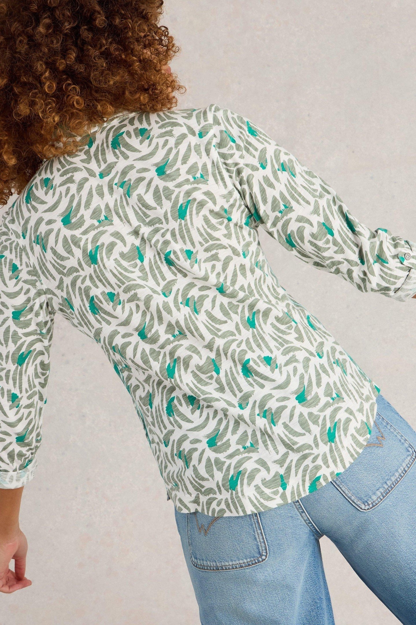 ANNIE JERSEY SHIRT GREEN MULTI 2