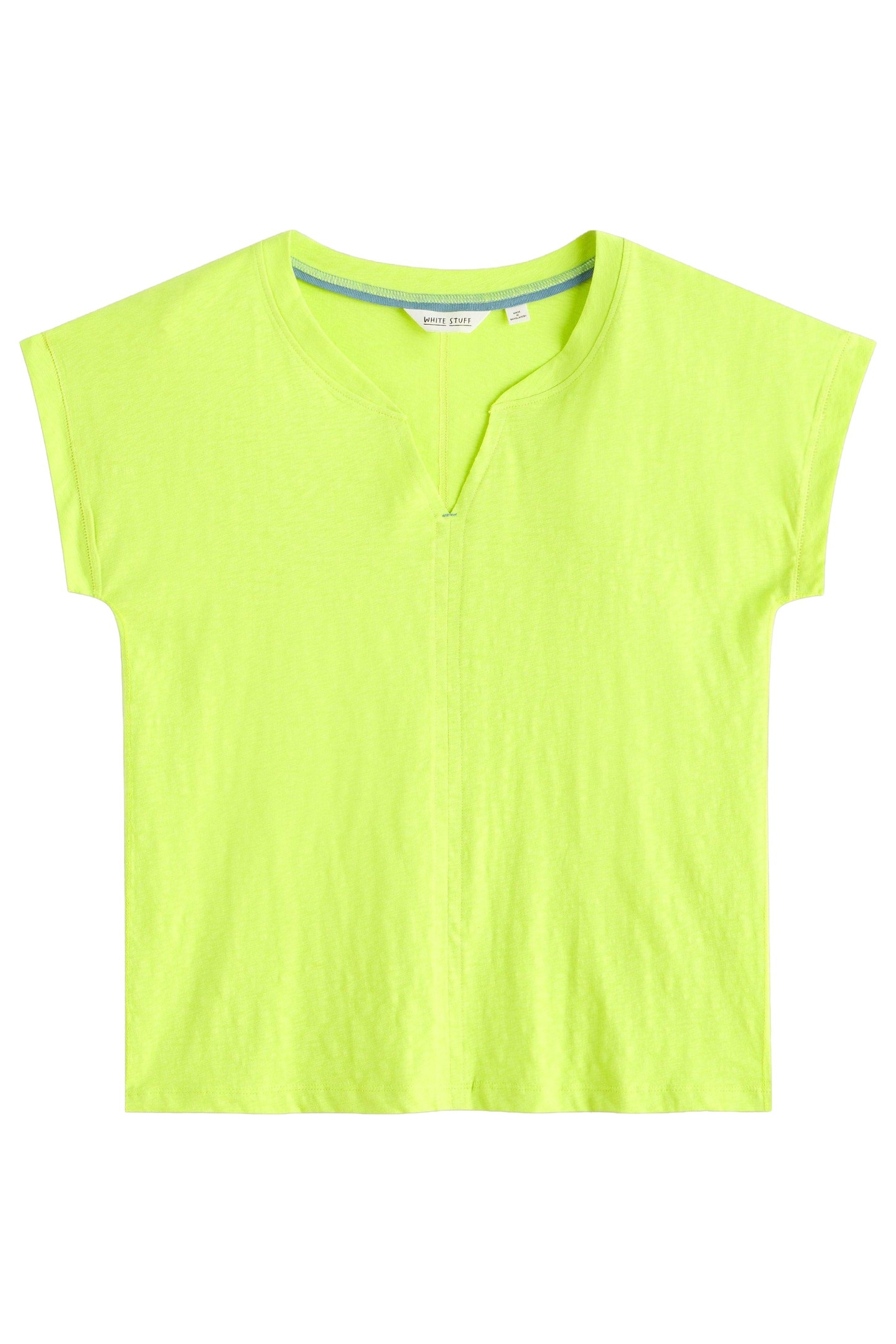 NELLY NOTCH NECK TEE BRIGHT YELLOW 3
