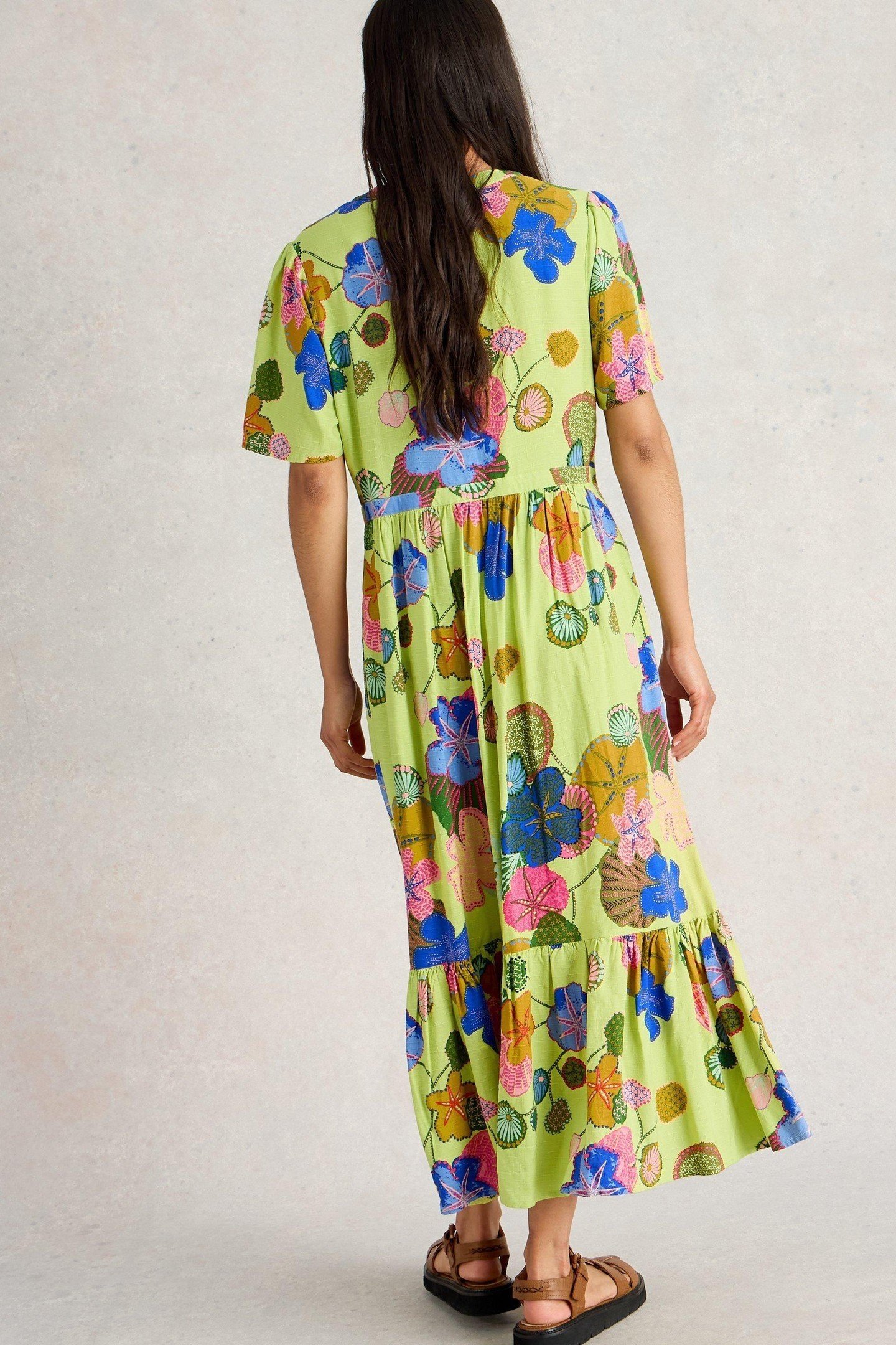 PHOEBE MIDI DRESS GREEN MULTI 2