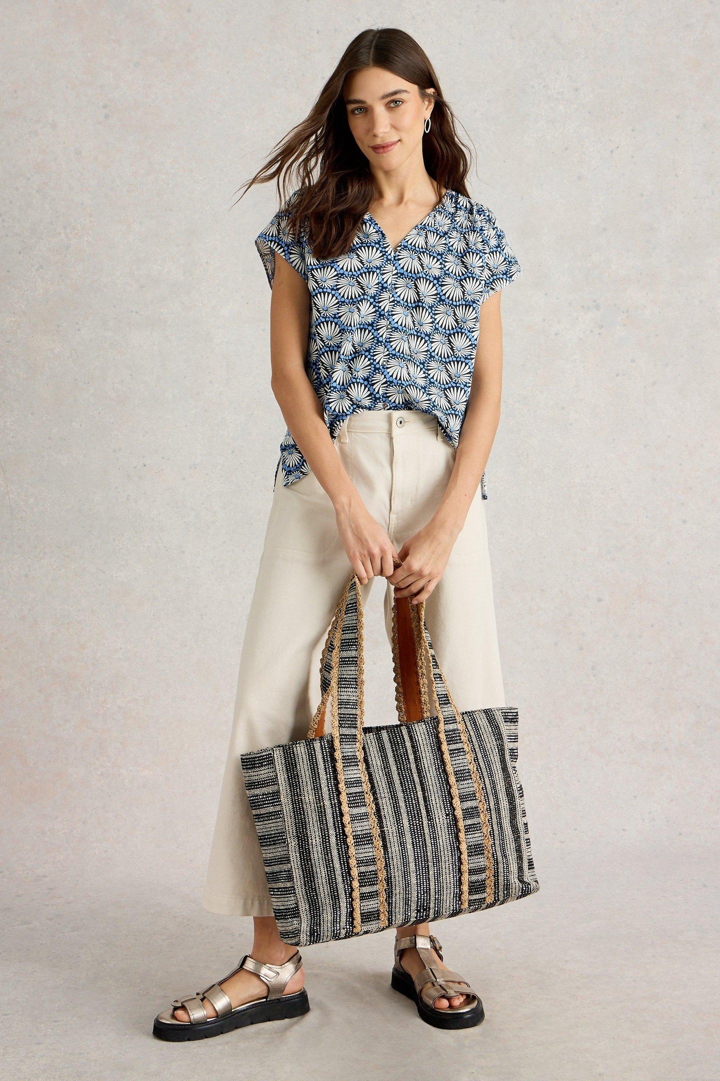 RAE ORGANIC COTTON TOP BLUE PRINT 1