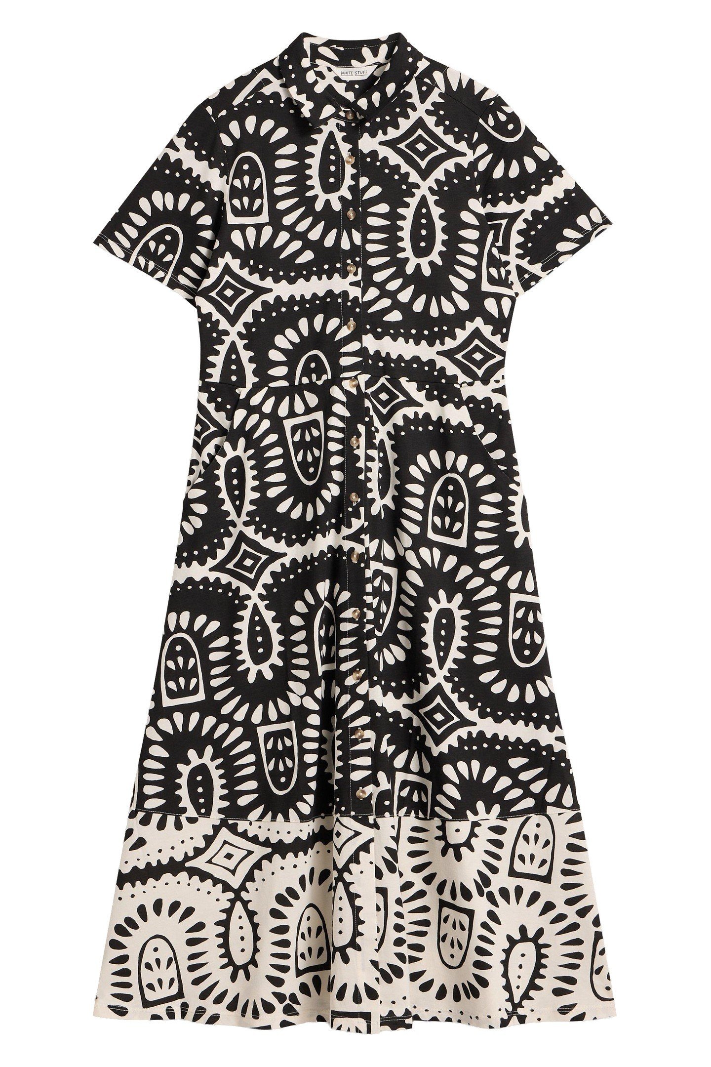 RUA JERSEY SHIRT DRESS BLACK PRINT 3