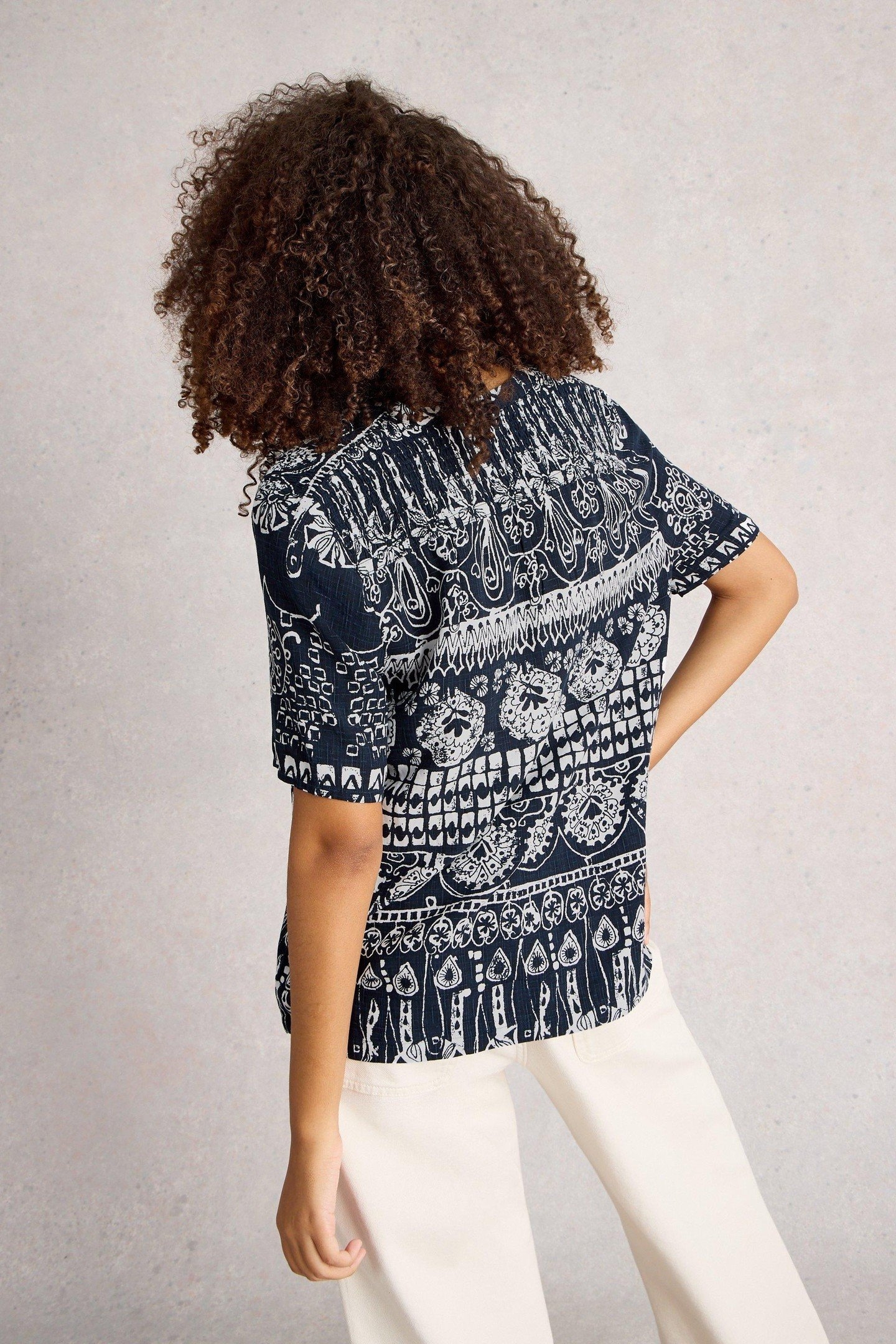 ELISA TOP NAVY PRINT 2