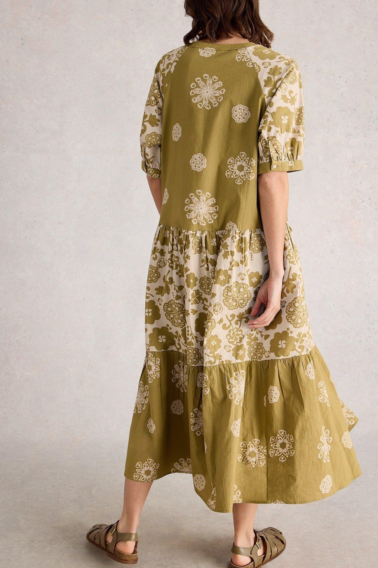 EVA MIXED PRINT DRESS GREEN PRINT 2