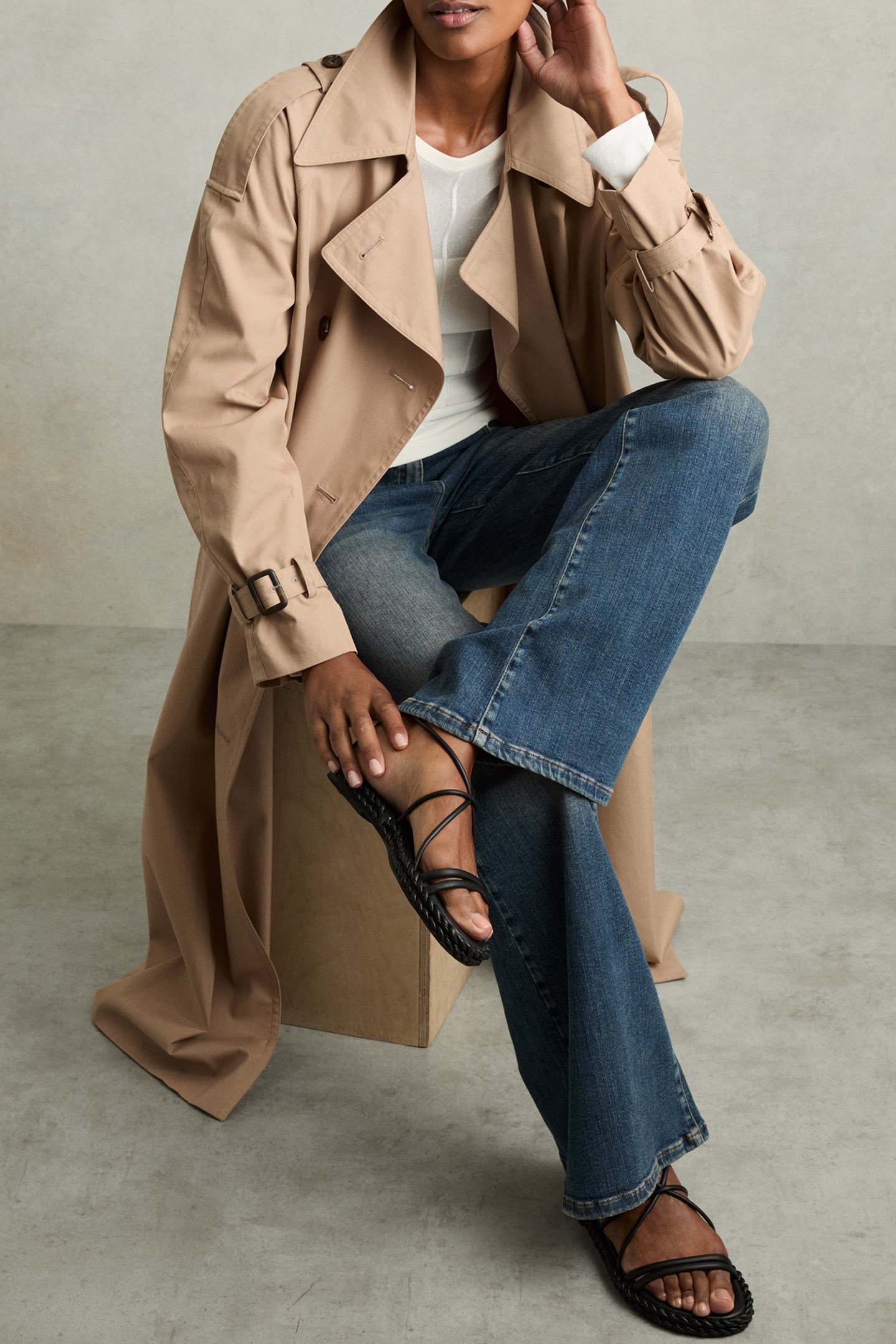 PLAIT FLAT SANDAL BLACK 2