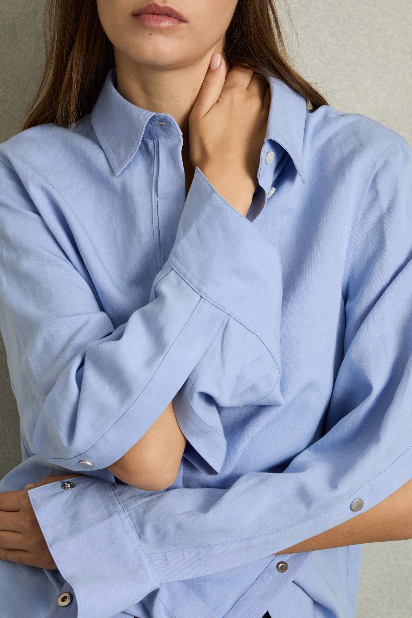 POPPER BACK SHIRT BLUE 5