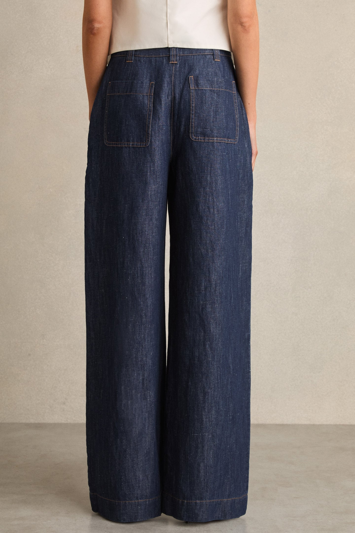 WIDE LEG LINEN TROUSER INDIGO 2
