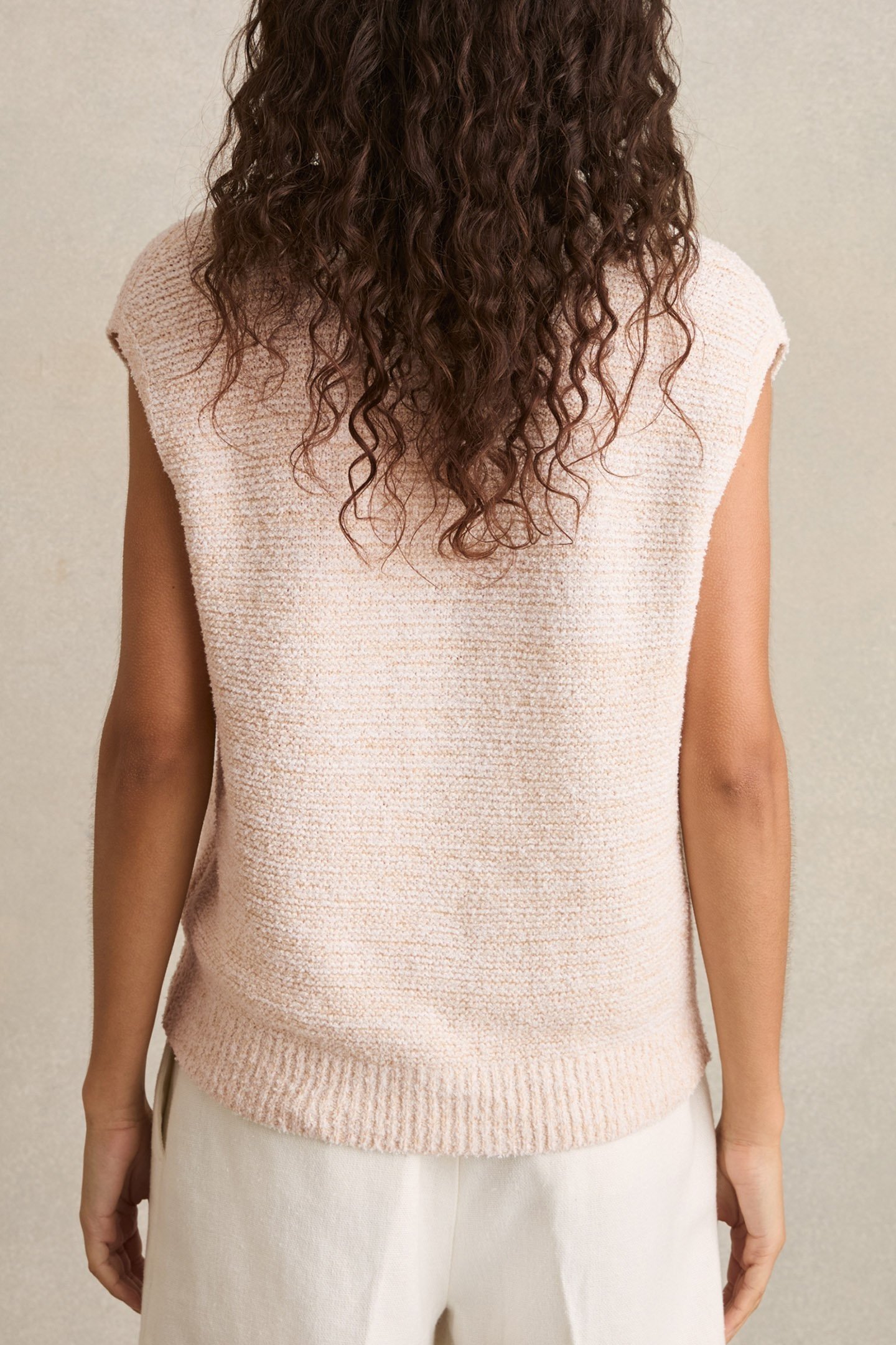 BUTTON THROUGH KNITTED TOP IVORY 2