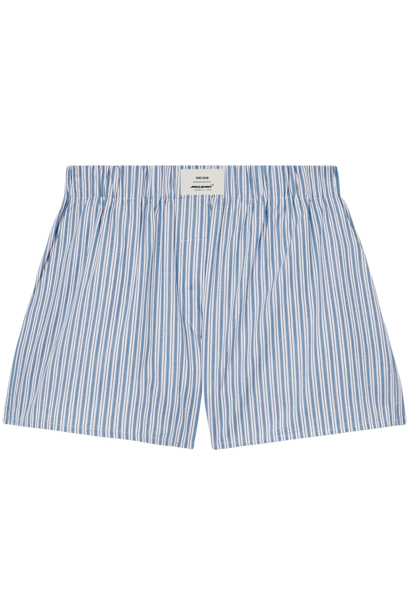 ELASTICATED POPLIN STRIPE SHORT SOFT BLUE 3