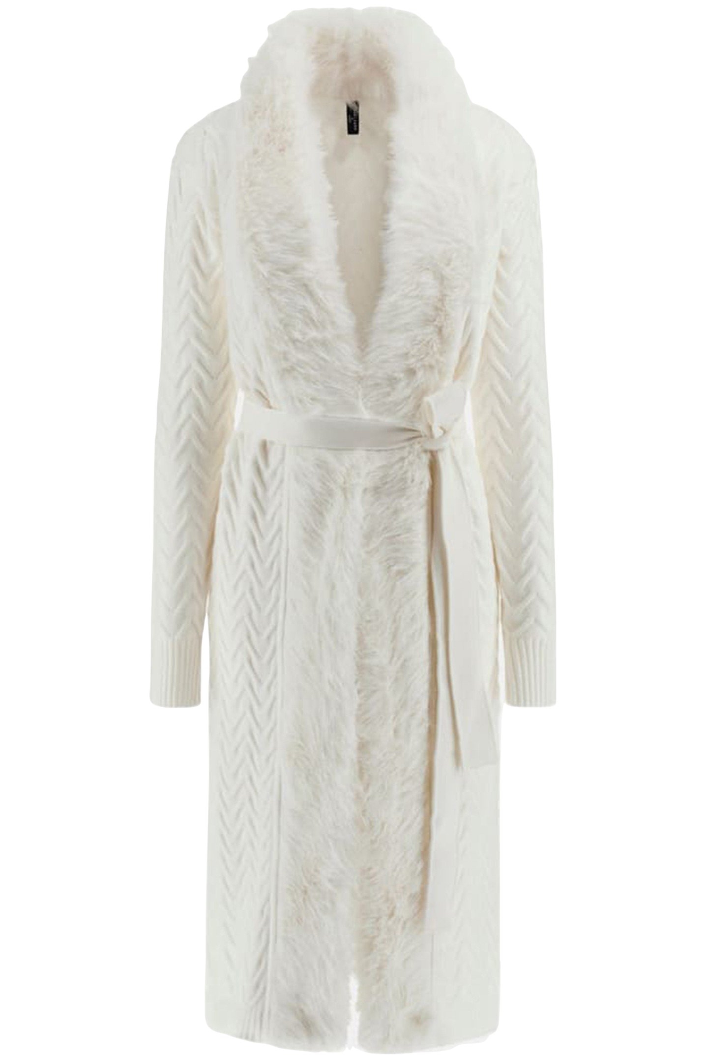 MARCIANO BY GUESS PAULA FAUX FUR LONG CARDI PALE PEARL 4