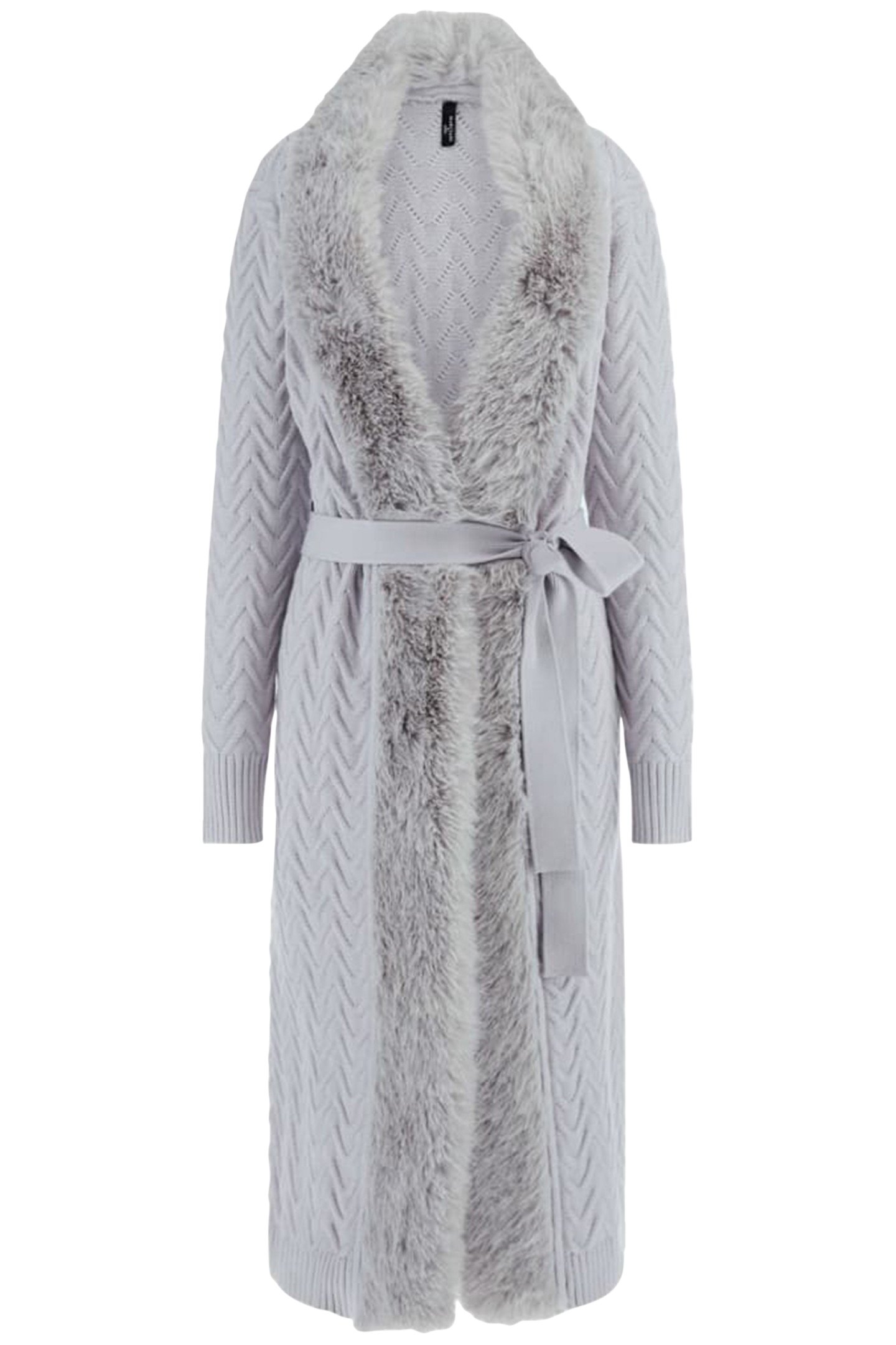 MARCIANO BY GUESS PAULA FAUX FUR LONG CARDI SILK GRAY 4