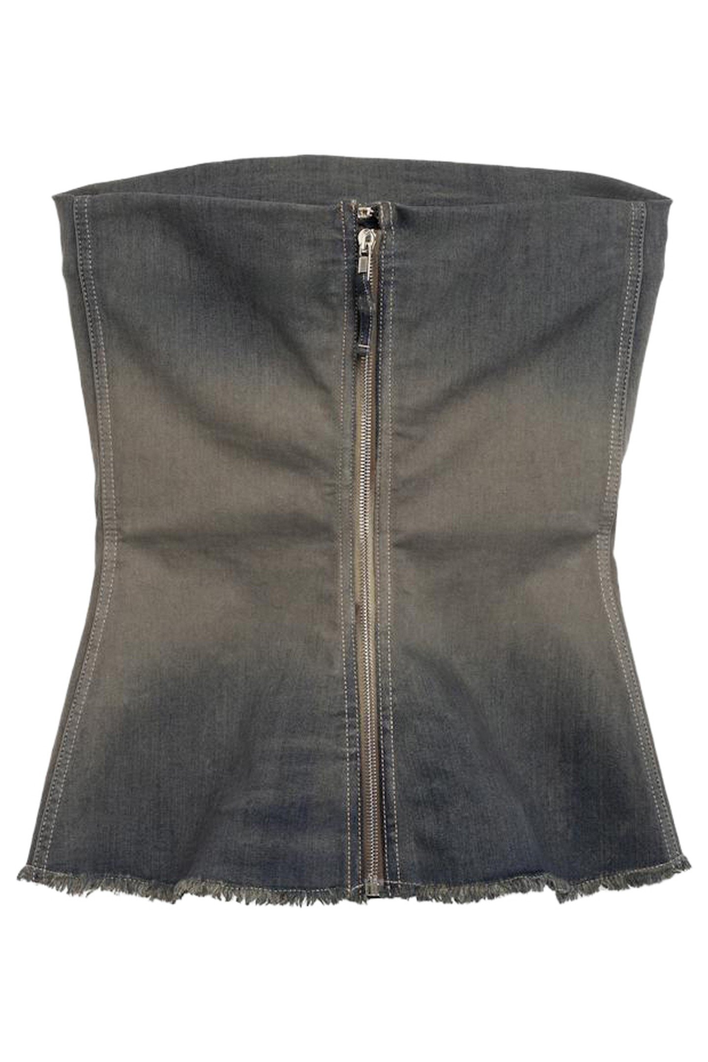 RICK OWENS – DENIM BUSTIER TOP GREY 2