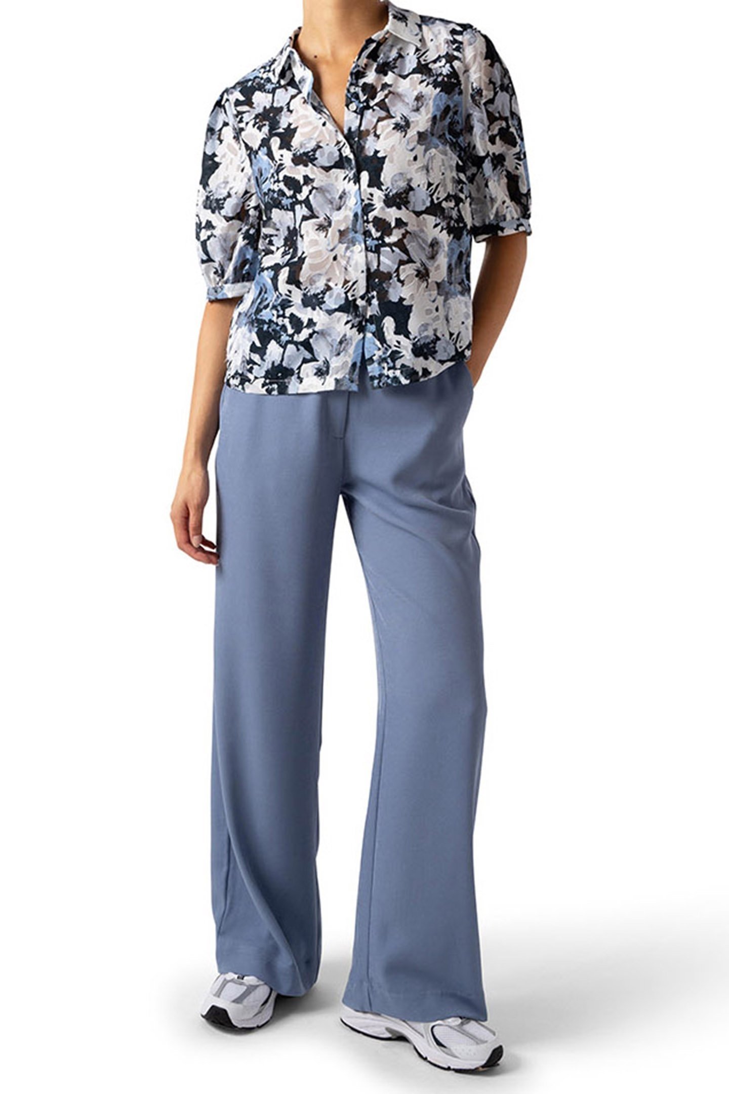 LIERRE SHIRT SHORT SLEEVE BLUE FLOWER 1