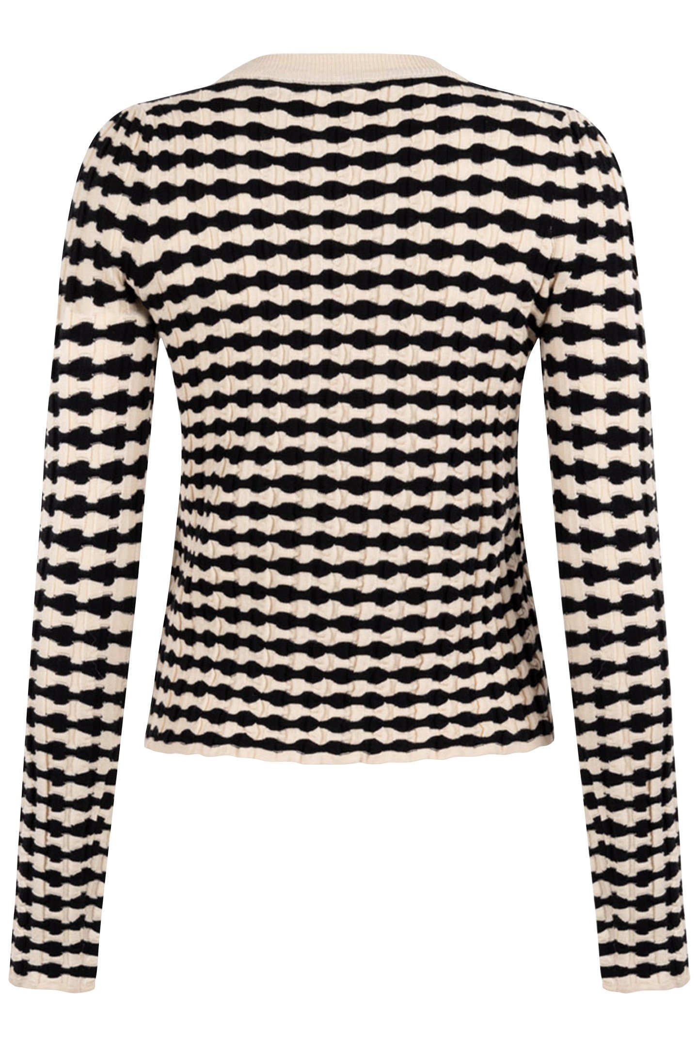 ASTER KNITTED PULL LONG SLEEVE BLACK PARCHMENT STRIPE 2