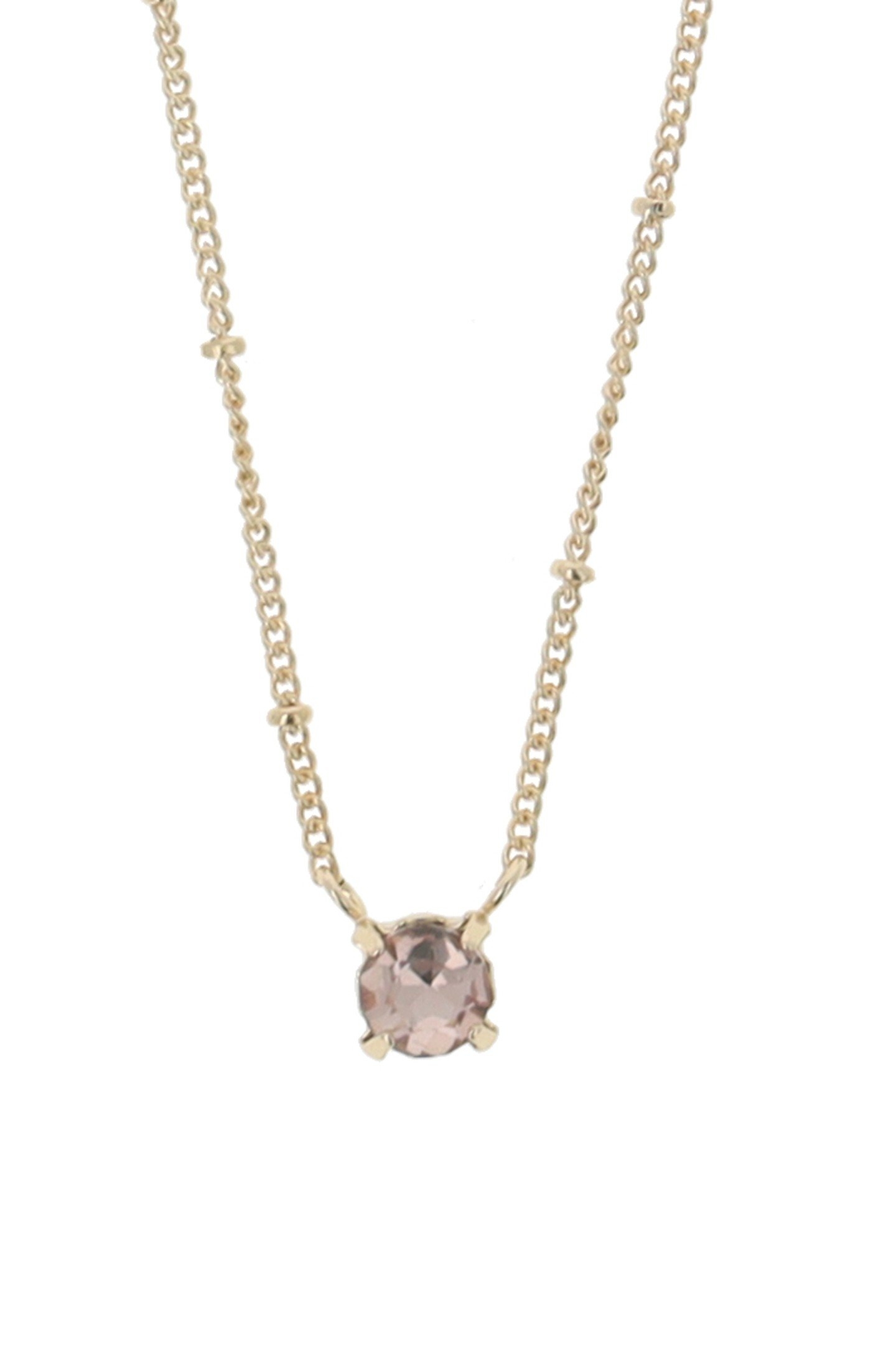 SOLITAIRE CRYSTAL NECKLACE BLUSH ROSE 2