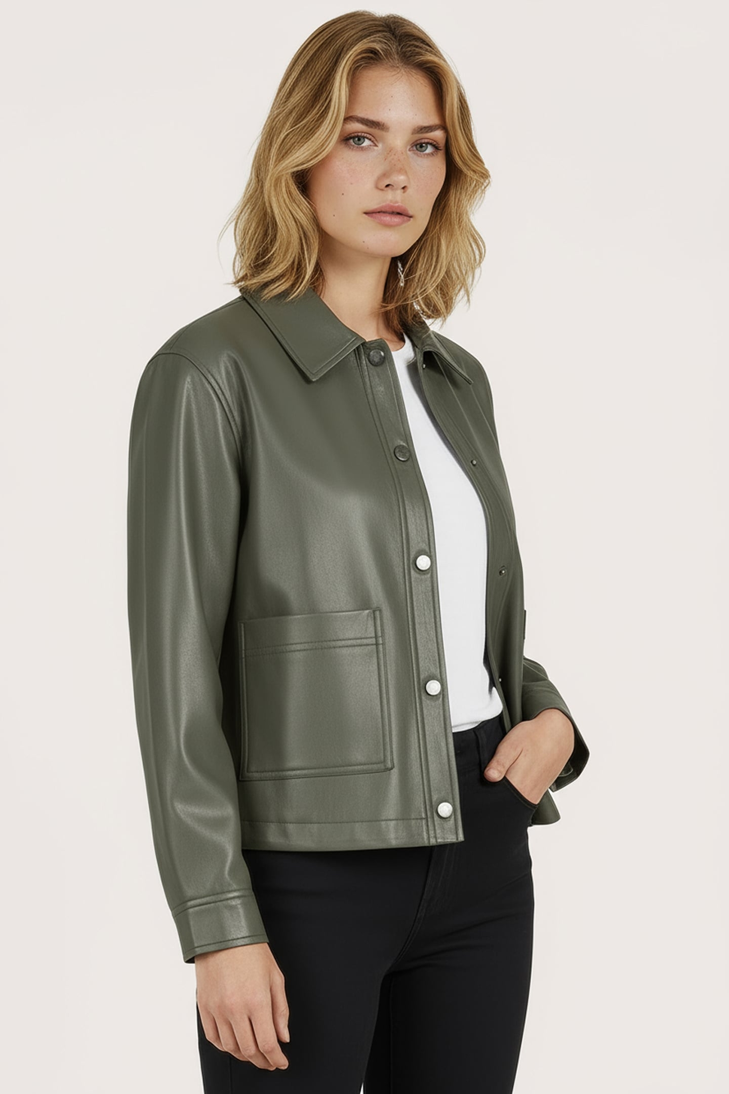 JACKET SHIRT PU LEAF GREEN 1