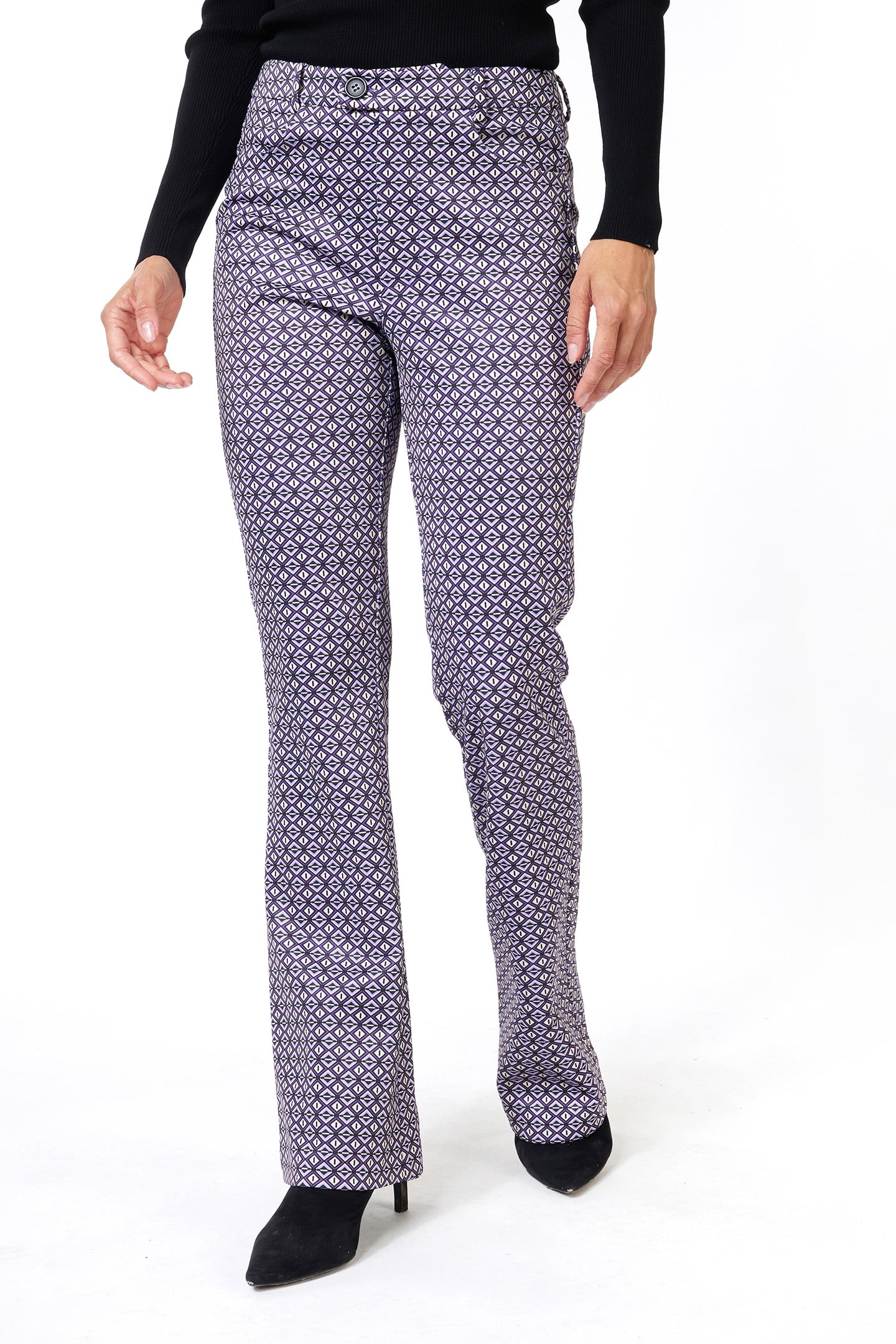 TROUSERS FLAIR GRAPHIC EARTH PRINT 1