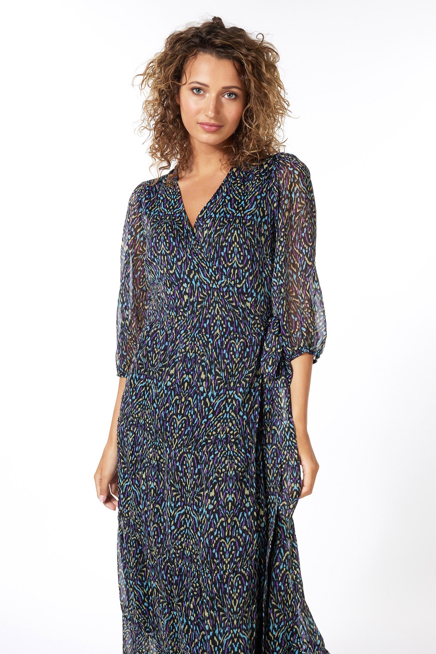 DRESS LAYERED WRAP OVER MAGICAL EARTH PRINT 3