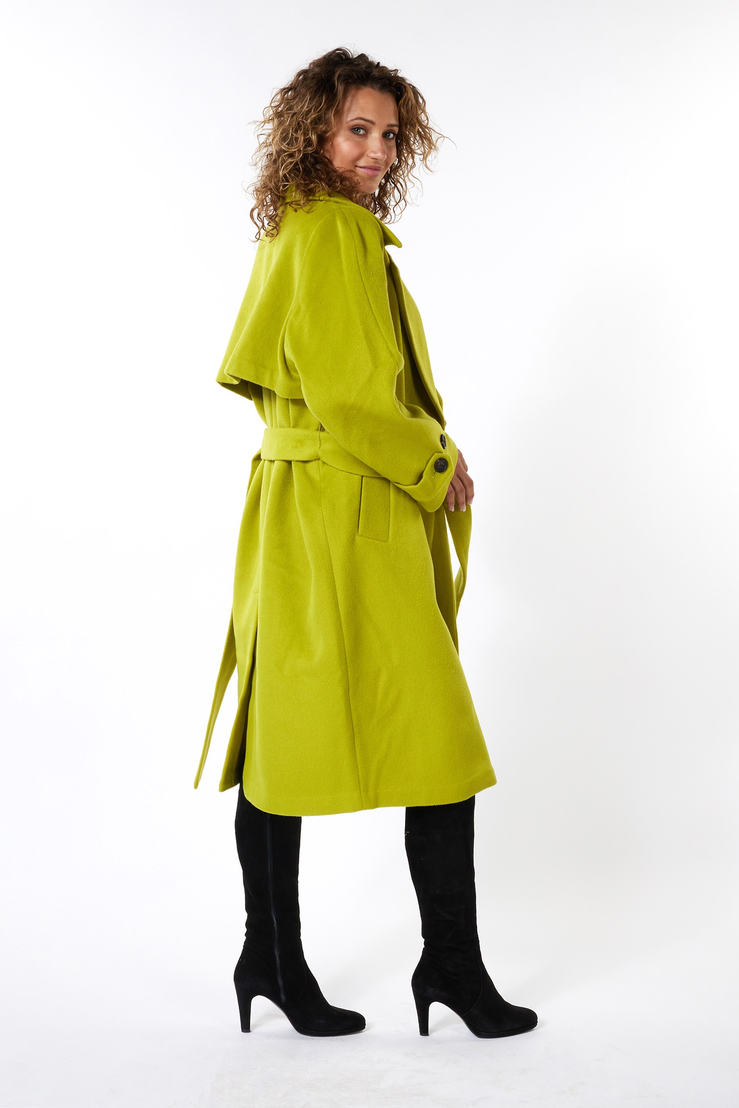 COAT LONG BELT LIME 3