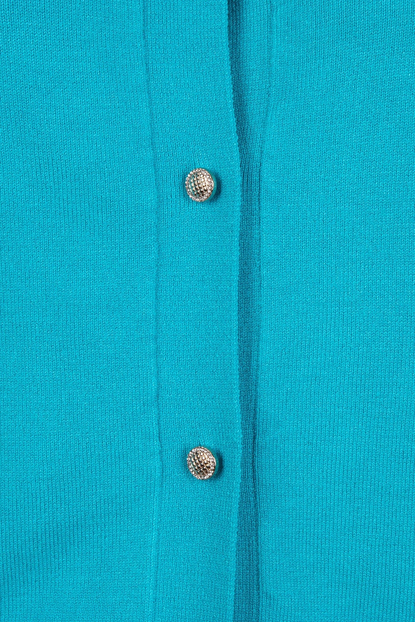 CARDIGAN PUFF SLVE BASIC KNIT PEACOCK BLUE 8
