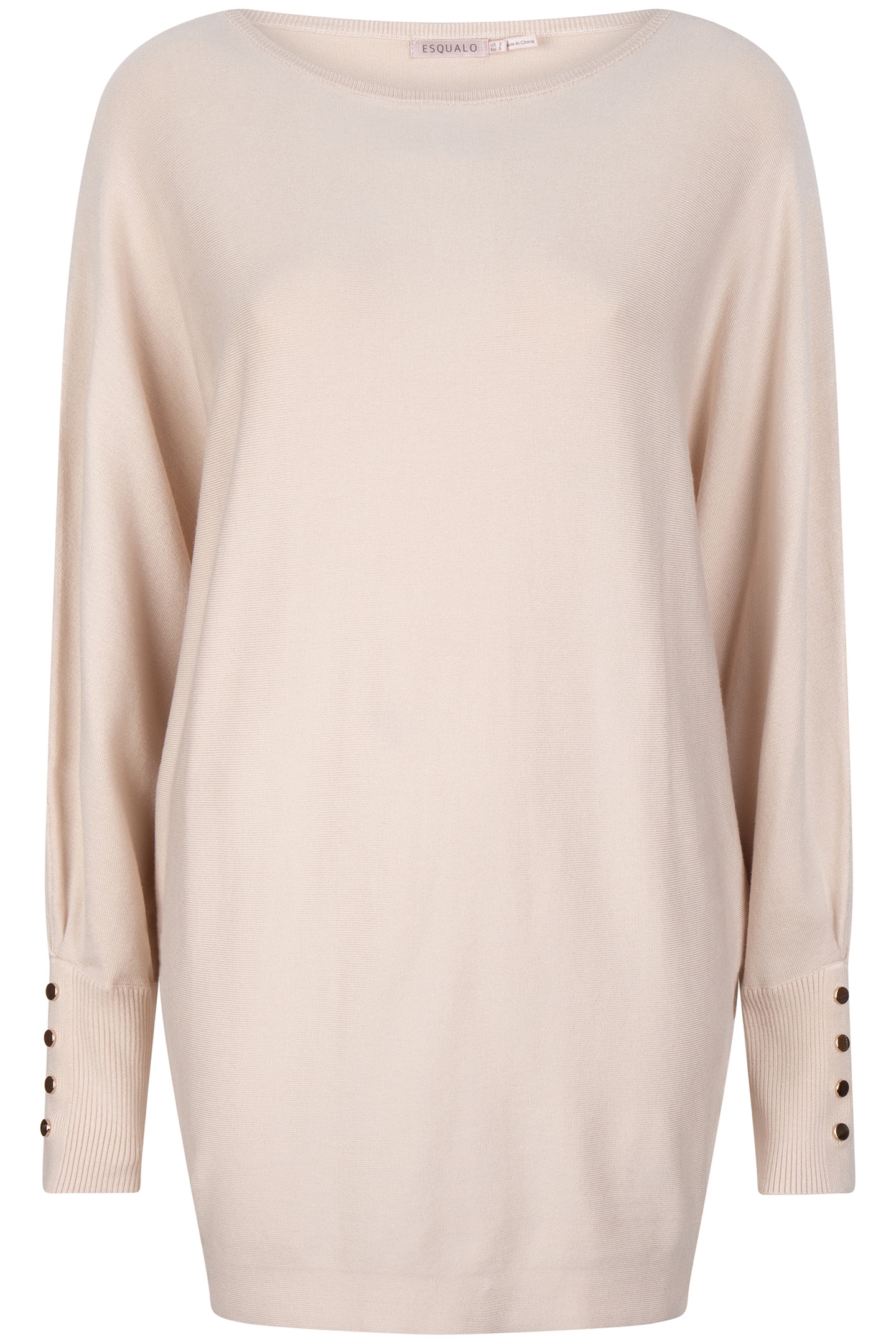 SWEATER BATWING BUTTONED CUFF LIGHT SAND 6