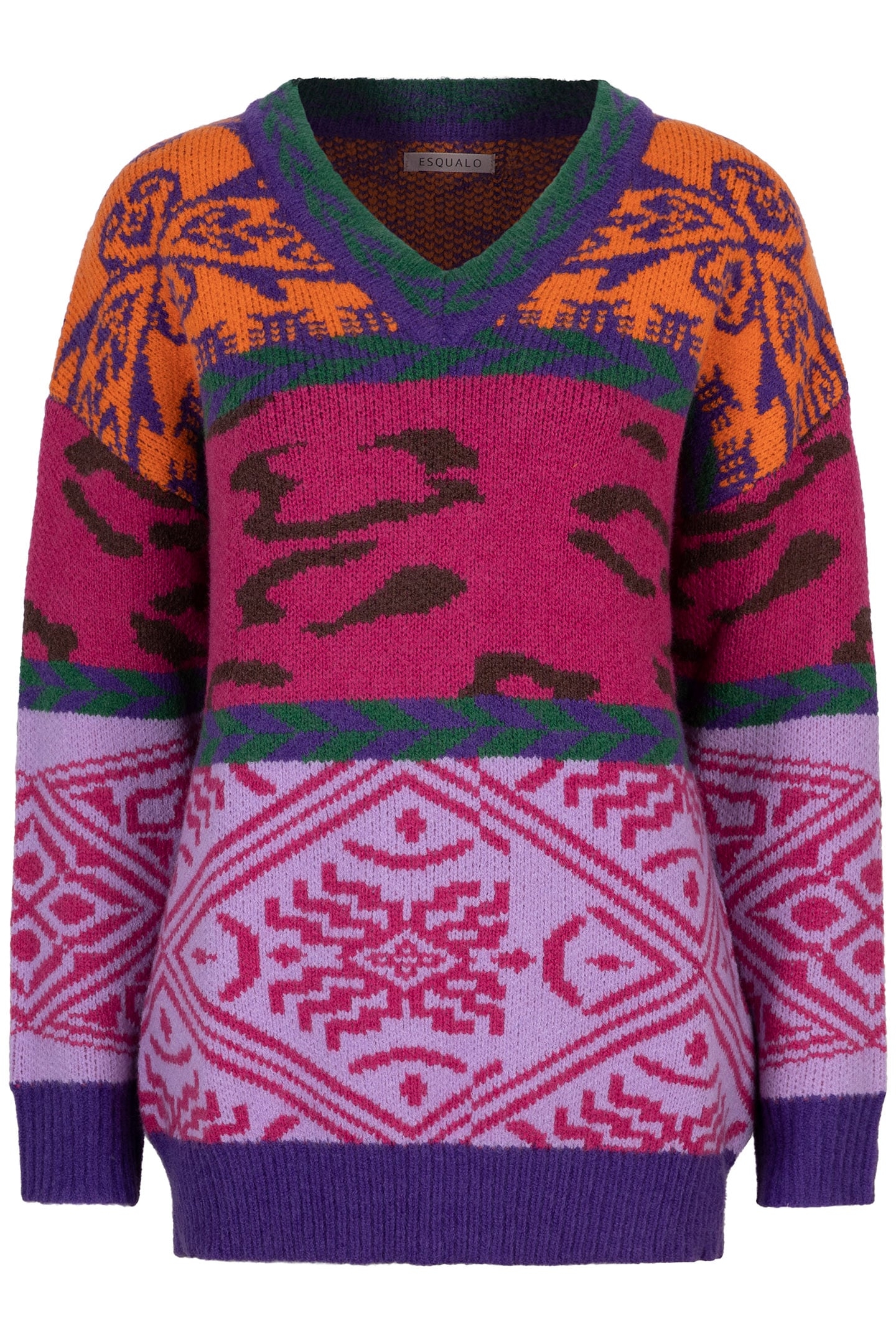 SWEATER JACQUARD COLORED FUCHSIA 5